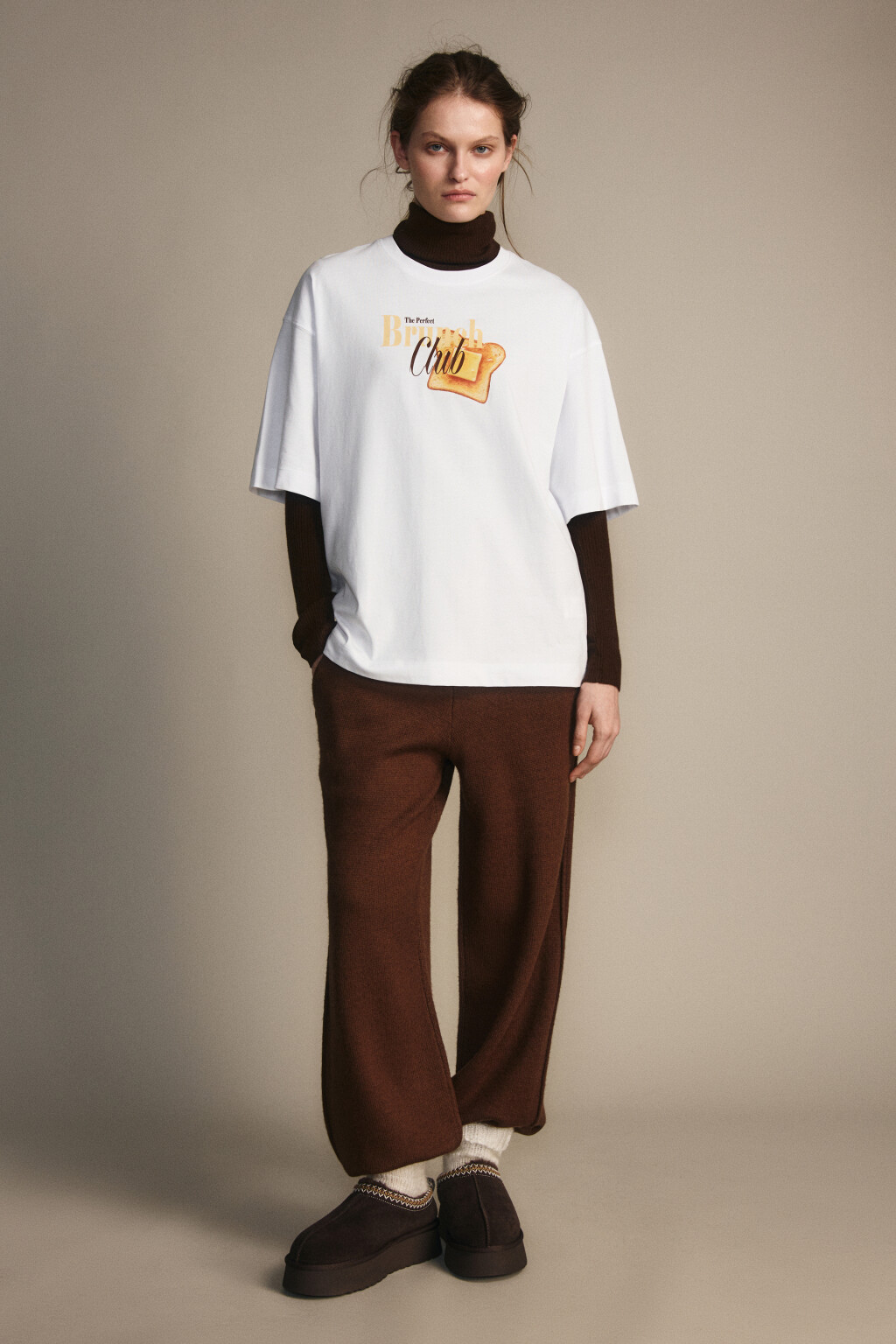 Футболка свободная с принтом - цвет белый - 5