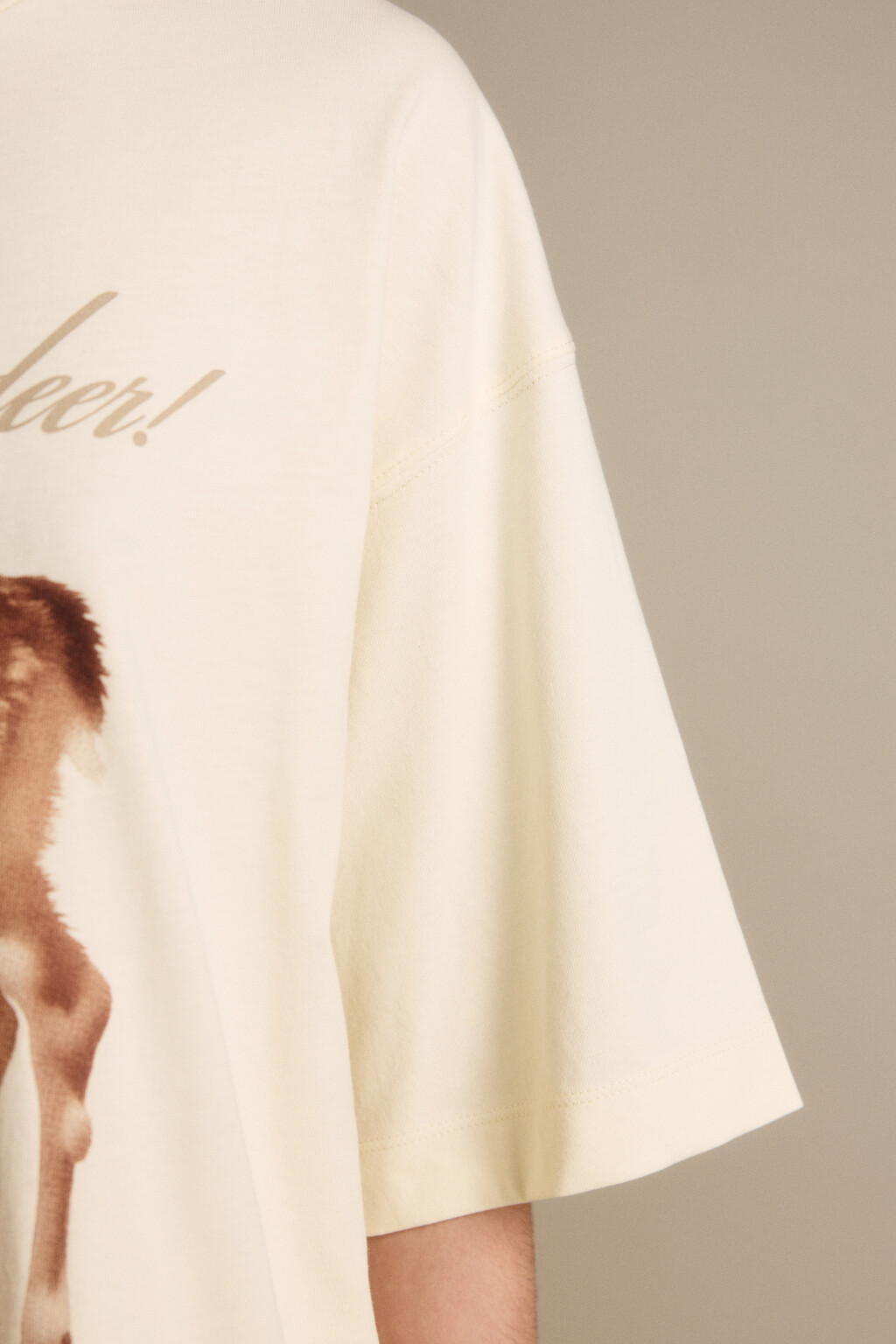 Футболка свободная с принтом - цвет бежевый - 6