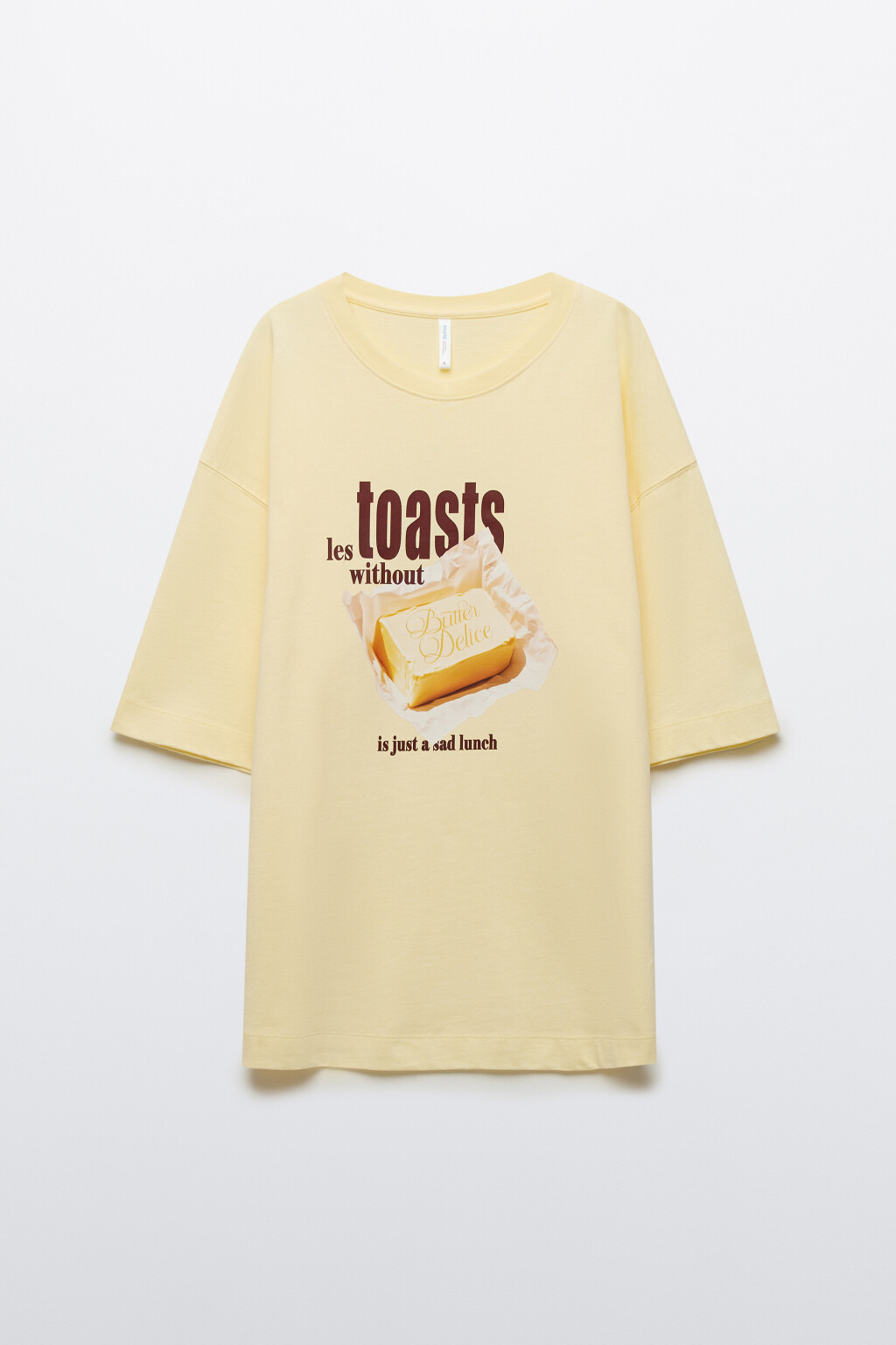 Футболка свободная с принтом - цвет желтый - 7