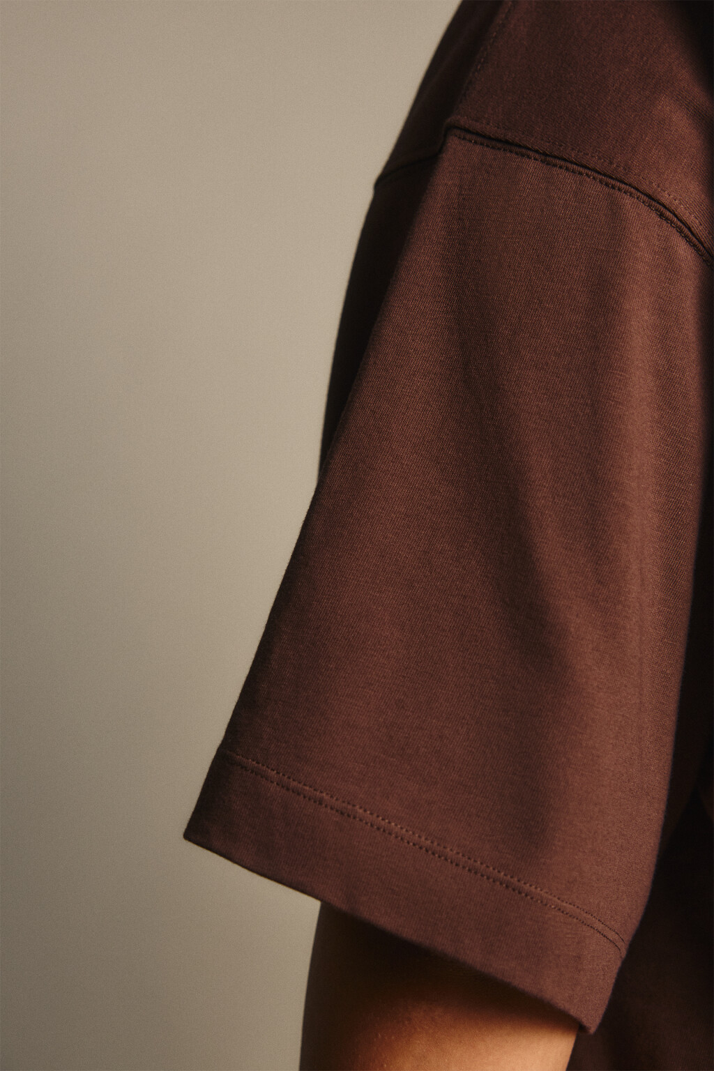 Футболка свободная с принтом - цвет коричневый - 6