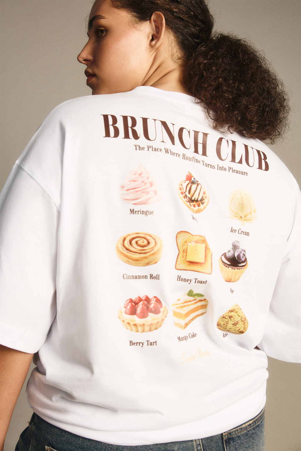 Футболка свободная с принтом - цвет белый - 3