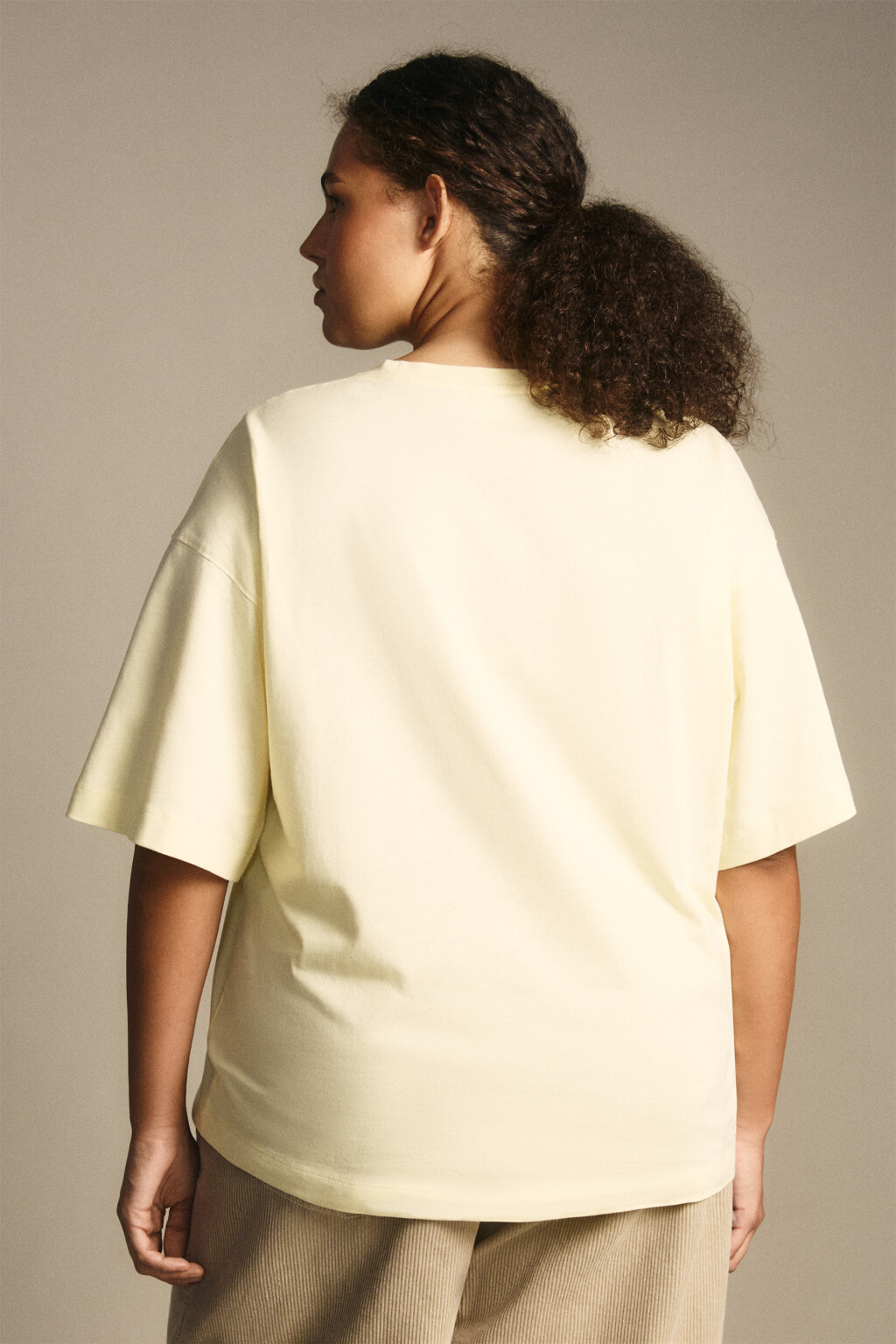 Футболка свободная с принтом - цвет желтый - 5