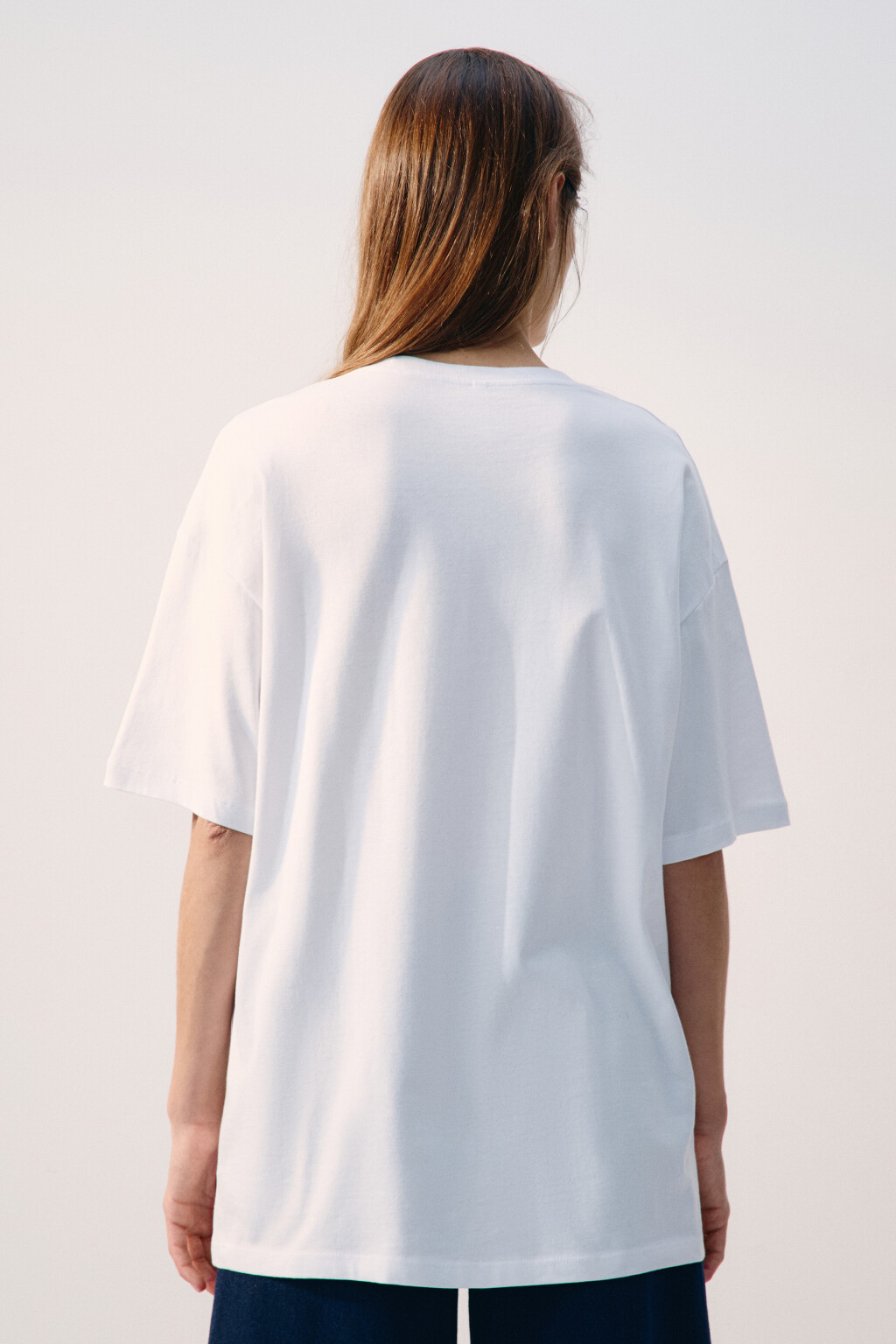 Футболка oversize с принтом-надписью - цвет белый - 3