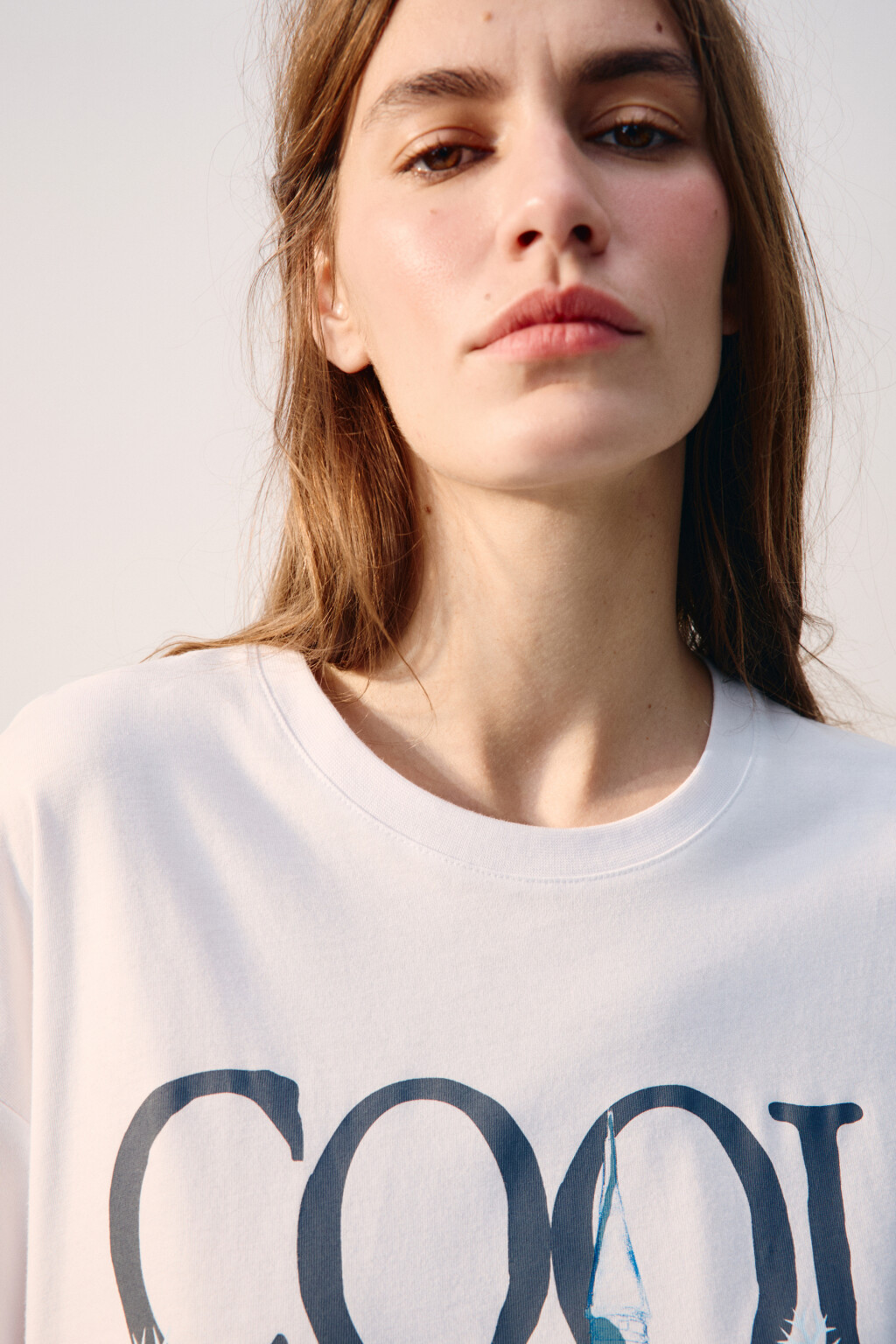 Футболка oversize с принтом-надписью - цвет белый - 6