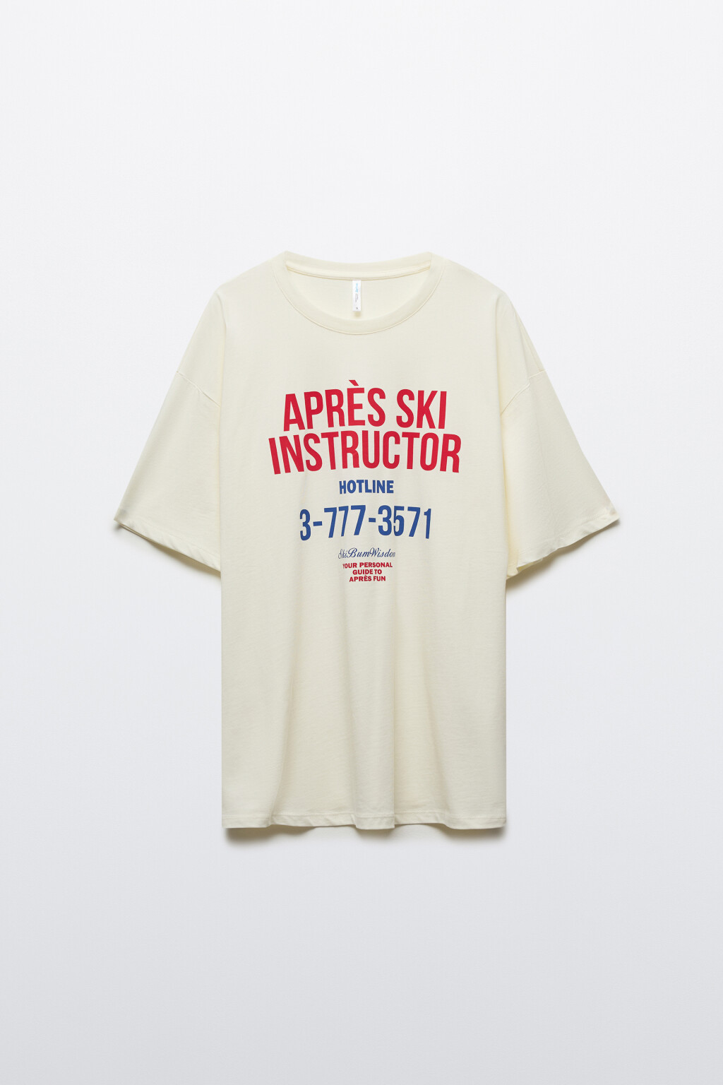 Футболка oversize с принтом-надписью - цвет бежевый - 7