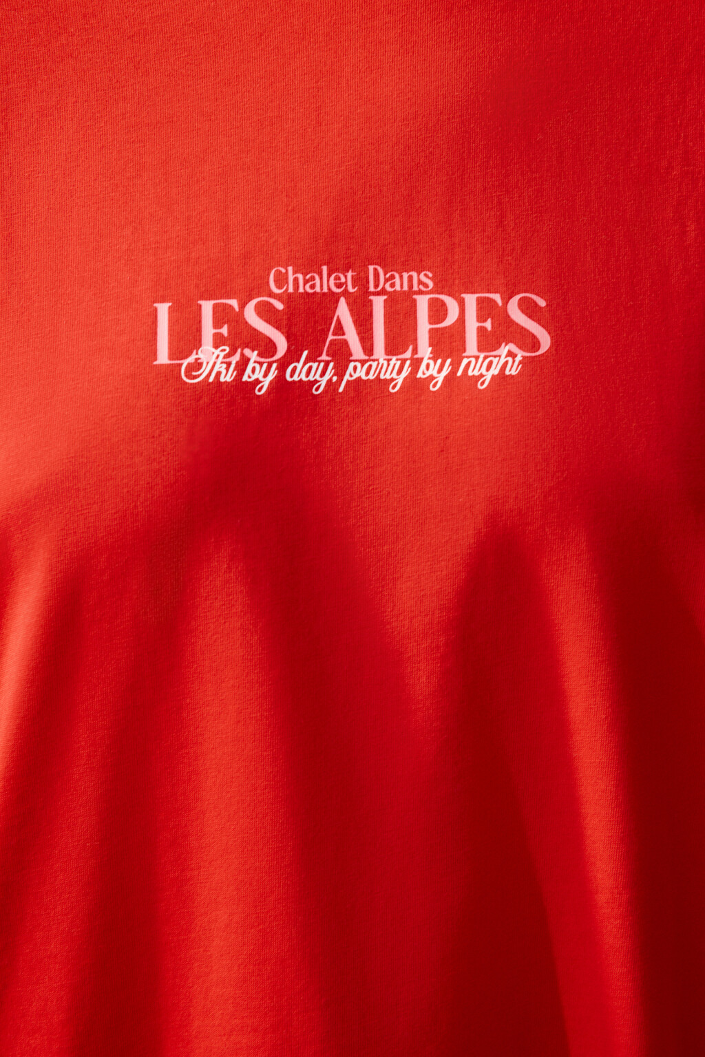 Футболка oversize с принтом-надписью - цвет красный - 5