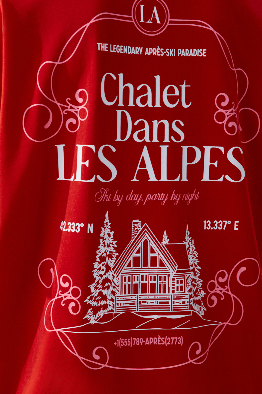 Футболка oversize с принтом-надписью - цвет красный - 6