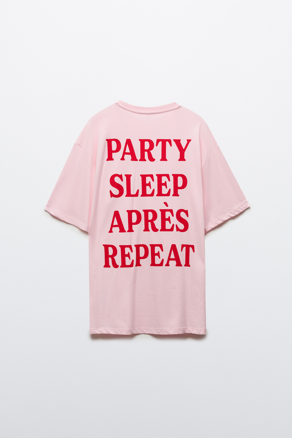 Футболка oversize с принтом-надписью - цвет розовый - 8