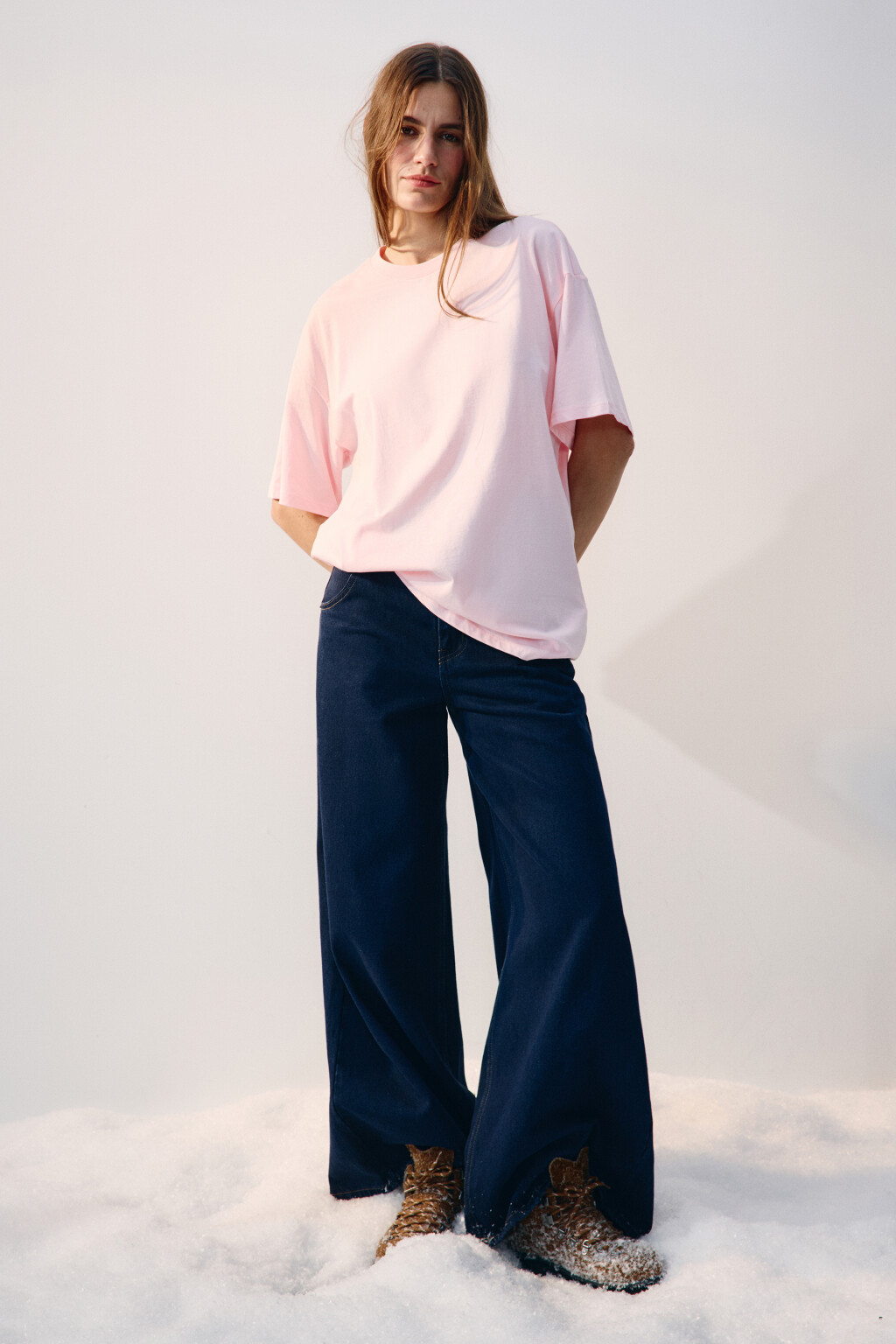 Футболка oversize с принтом-надписью - цвет розовый - 4