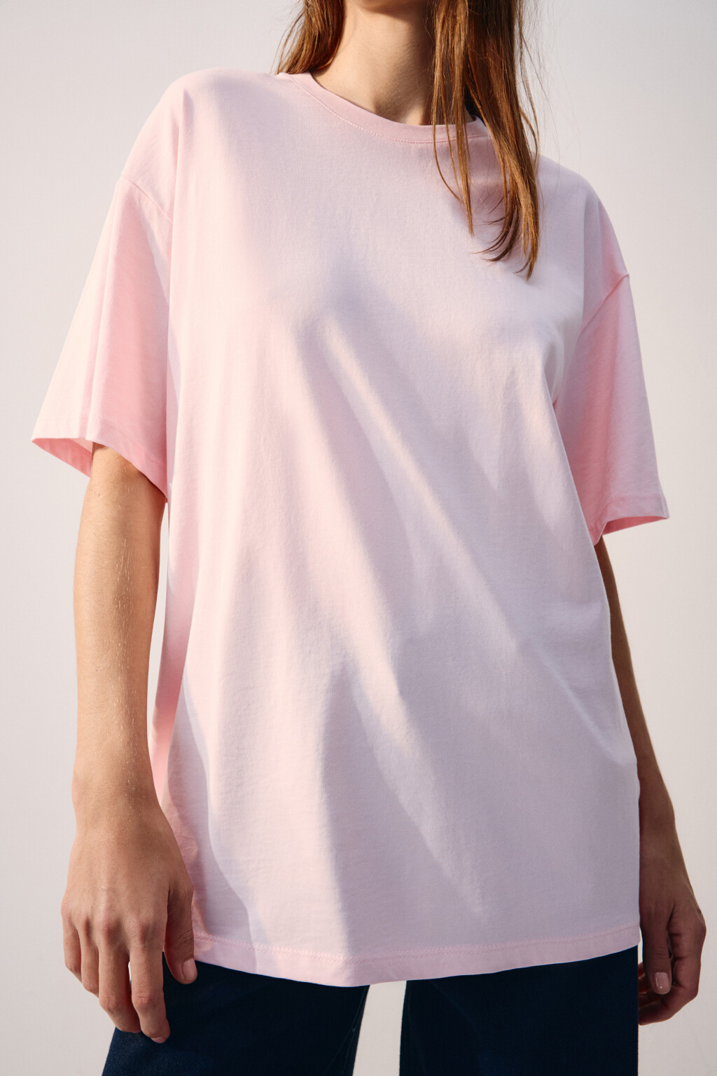 Футболка oversize с принтом-надписью - цвет розовый - 5