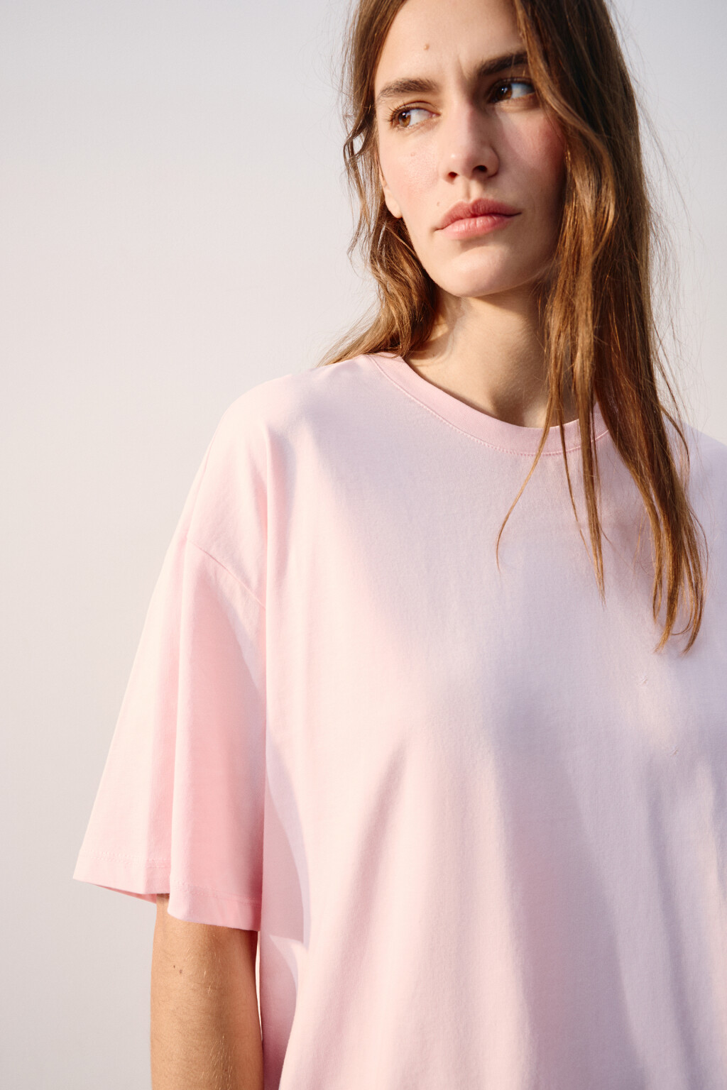 Футболка oversize с принтом-надписью - цвет розовый - 6