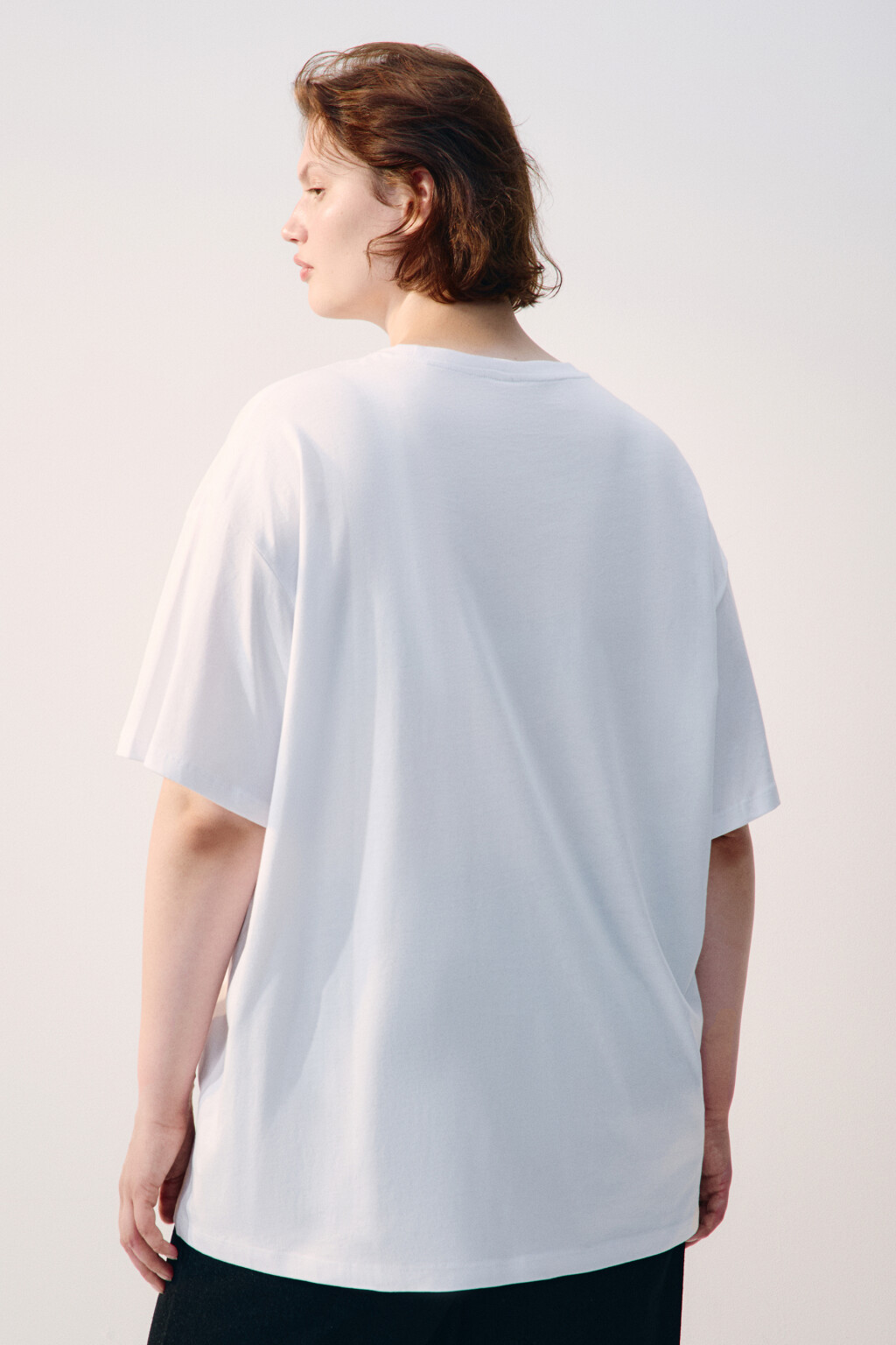 Футболка oversize с принтом-надписью - цвет белый - 3