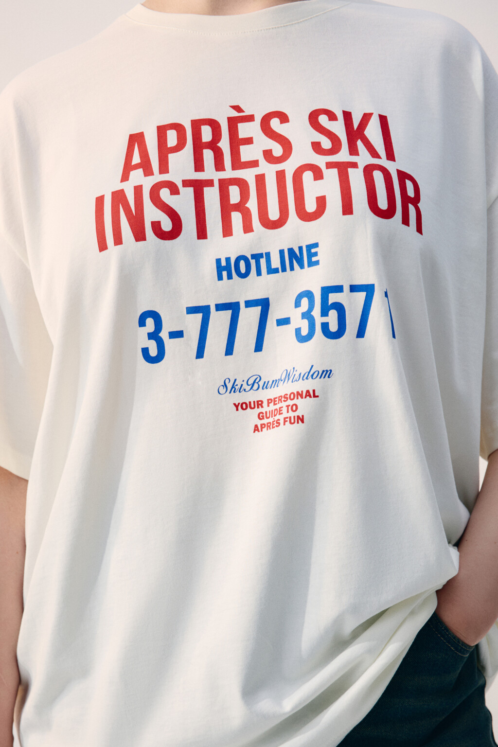 Футболка oversize с принтом-надписью - цвет бежевый - 5