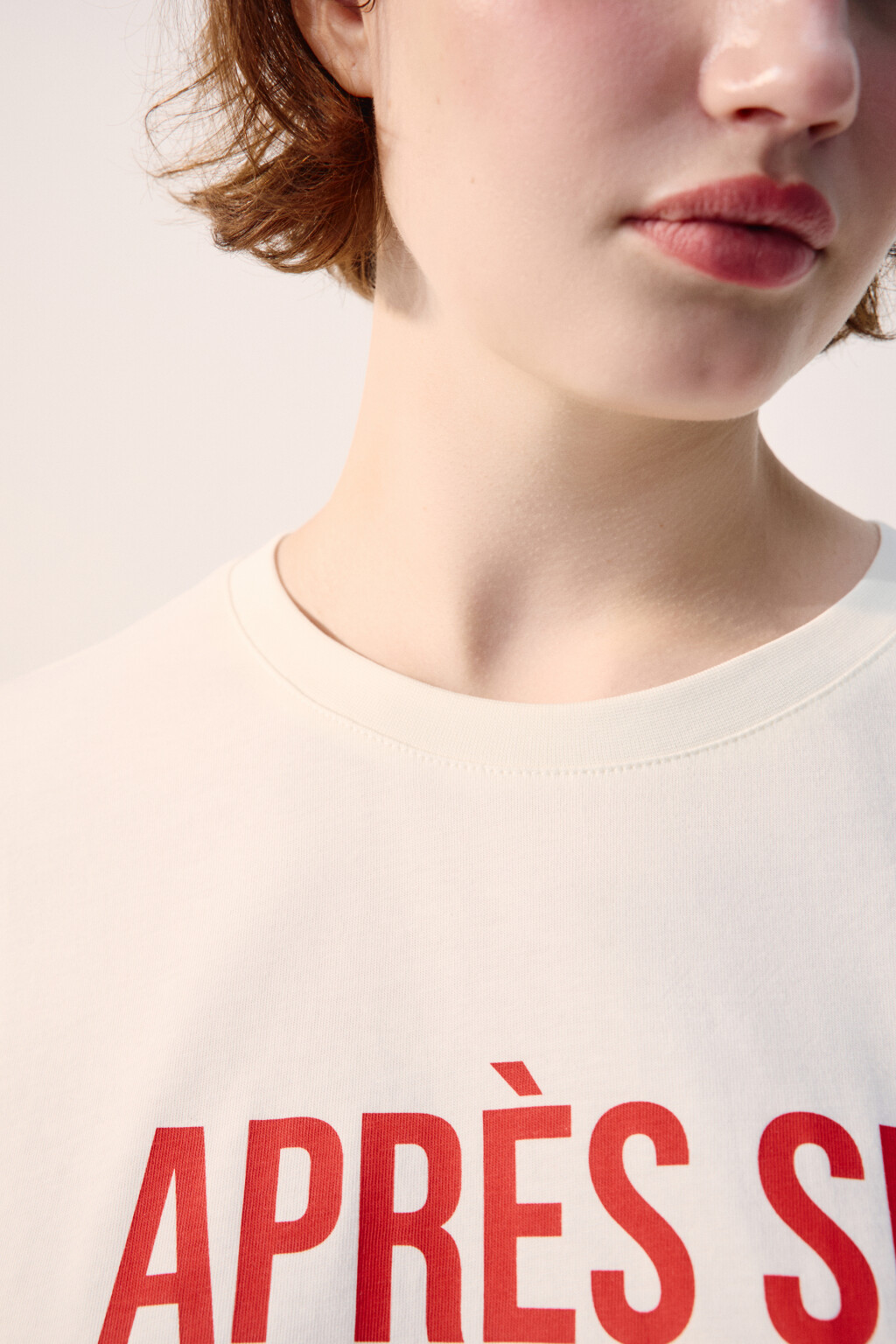 Футболка oversize с принтом-надписью - цвет бежевый - 6