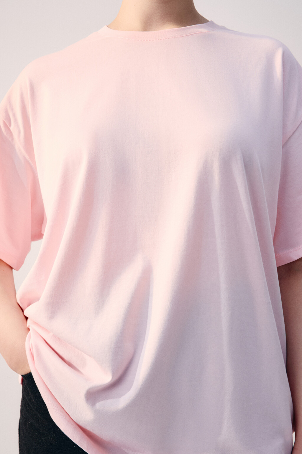 Футболка oversize с принтом-надписью - цвет розовый - 5