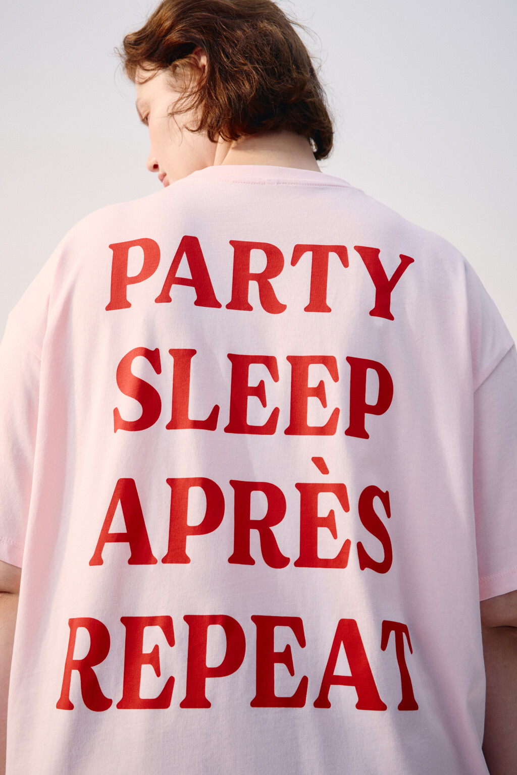 Футболка oversize с принтом-надписью - цвет розовый - 6