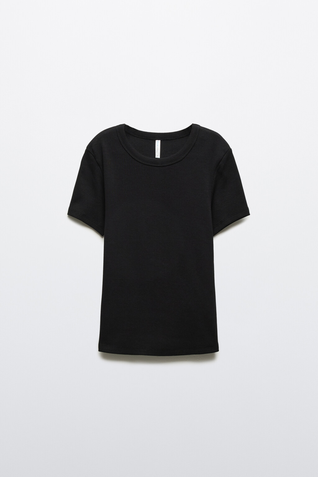 Футболка приталенная в рубчик - цвет черный - 7