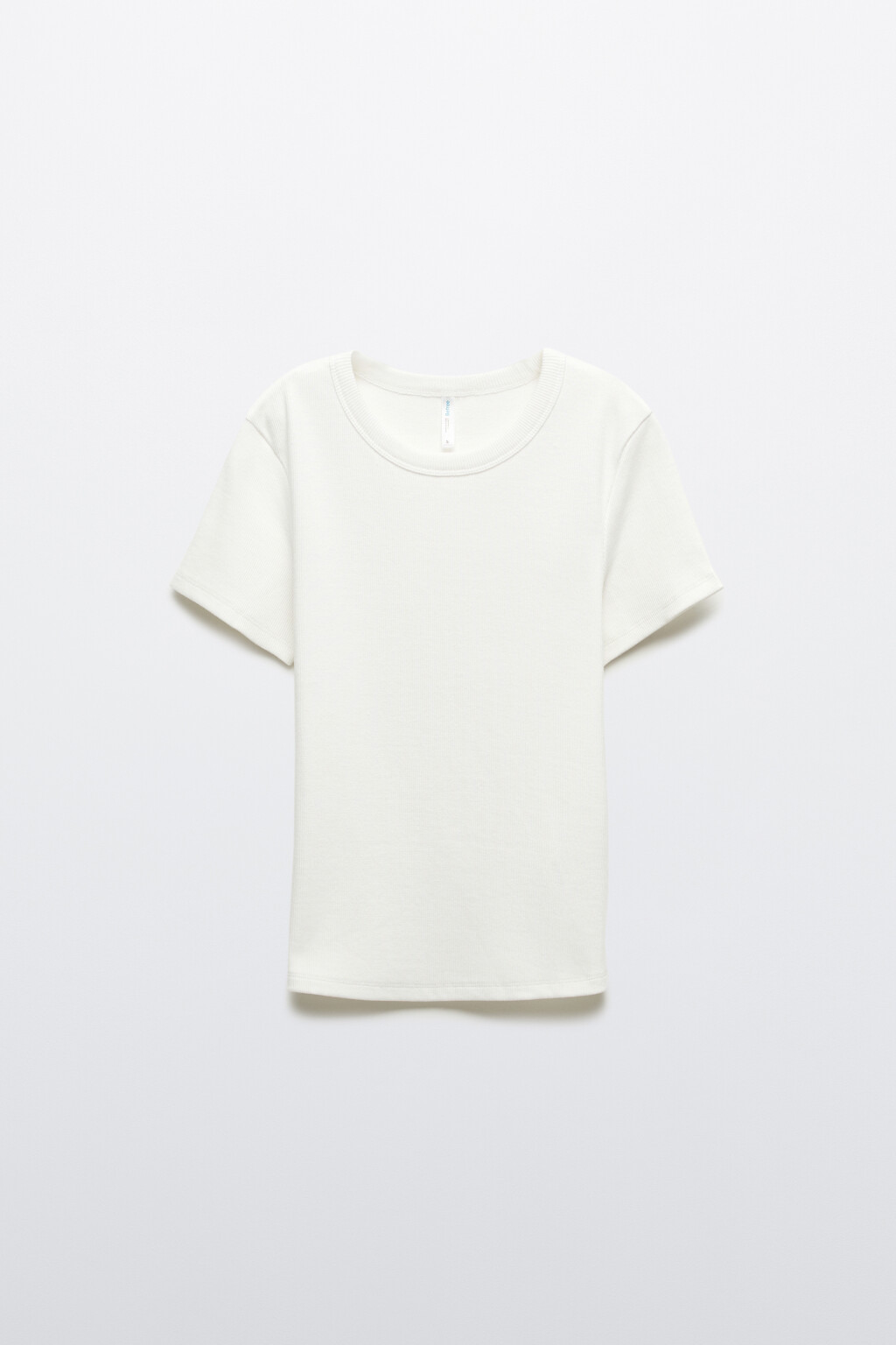 Футболка приталенная в рубчик - цвет молочный - 7