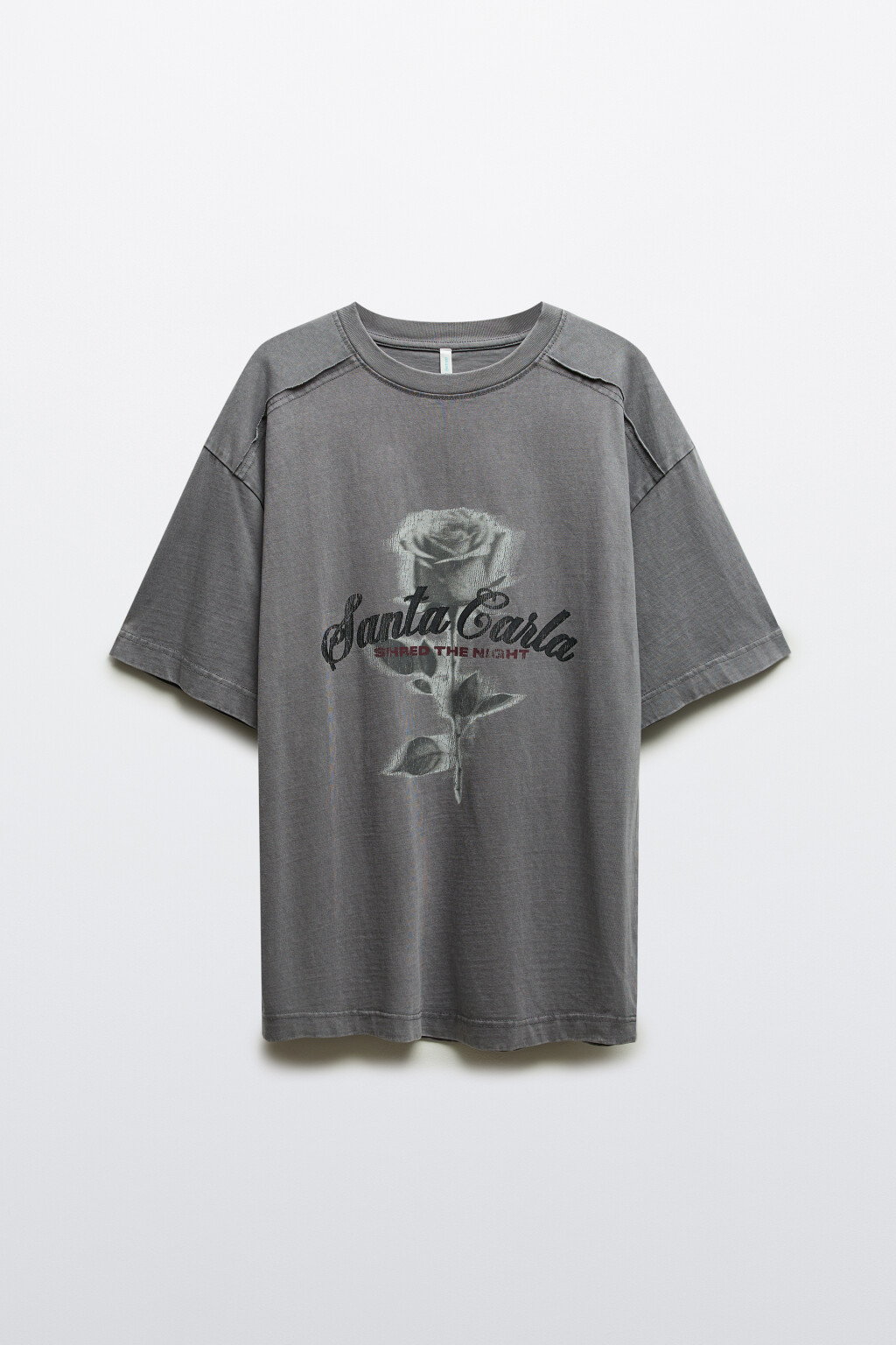 Футболка с принтом и открытыми срезами - цвет серый - 7