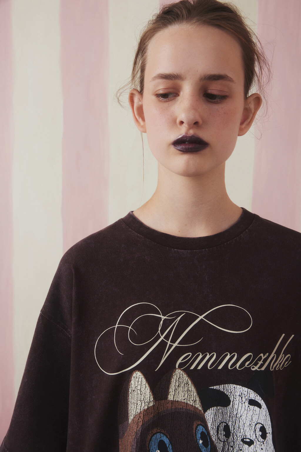 Футболка унисекс вареная с принтом - цвет коричневый - 6