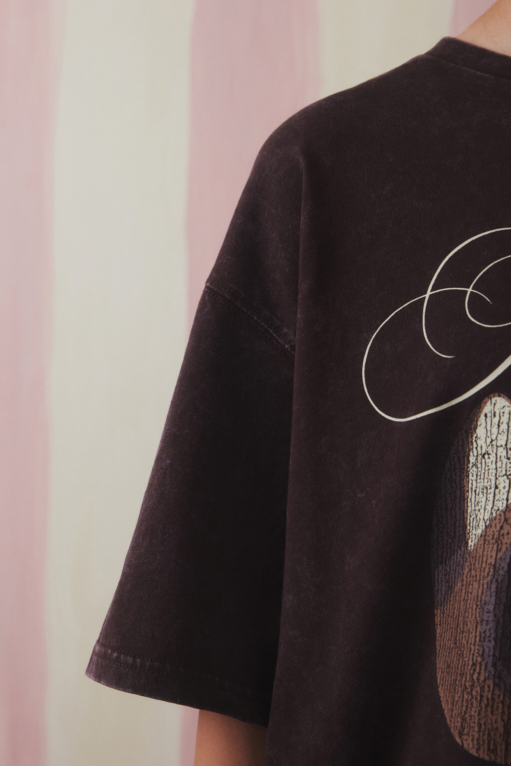 Футболка унисекс вареная с принтом - цвет коричневый - 7