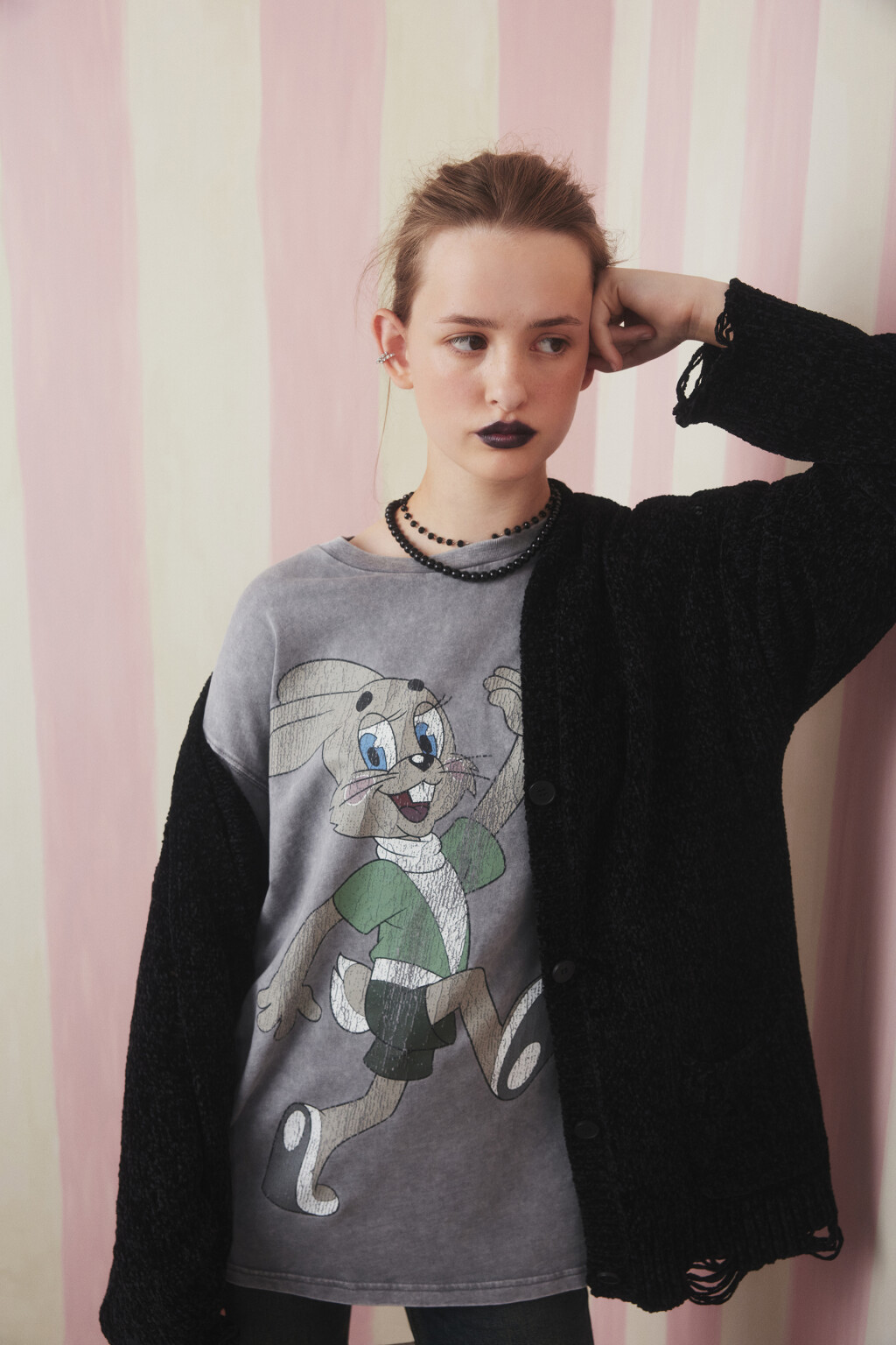 Футболка унисекс вареная с принтом - цвет серый - 1