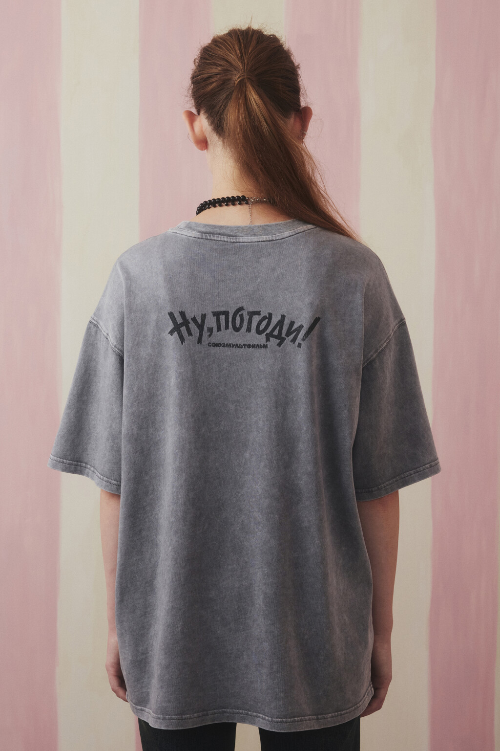 Футболка унисекс вареная с принтом - цвет серый - 4