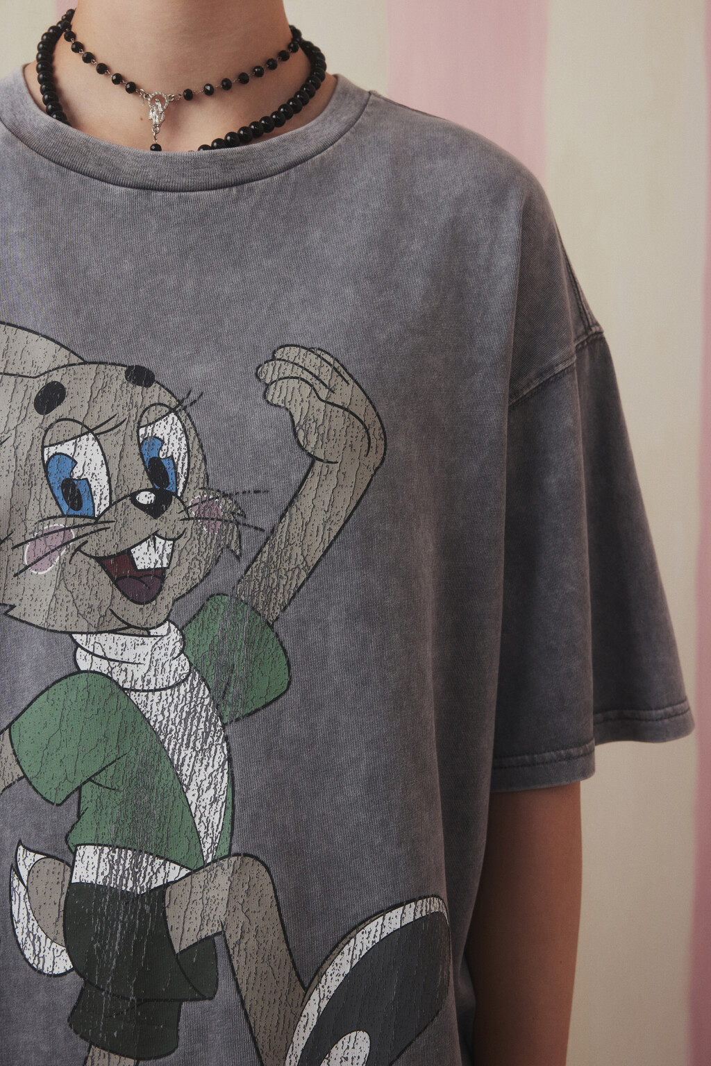 Футболка унисекс вареная с принтом - цвет серый - 7