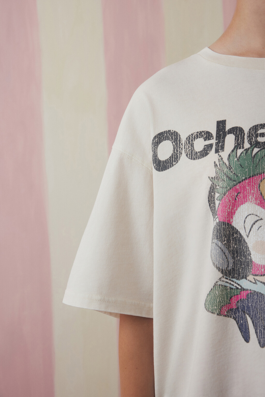 Футболка унисекс вареная с принтом - цвет бежевый - 7