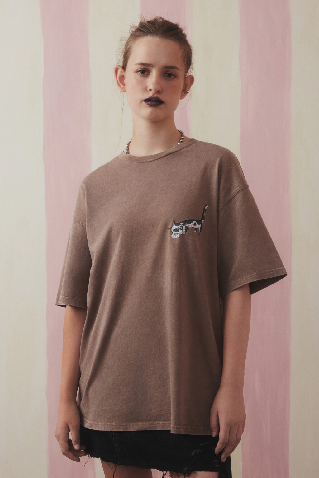 Футболка унисекс вареная с принтом - цвет бежевый - 3