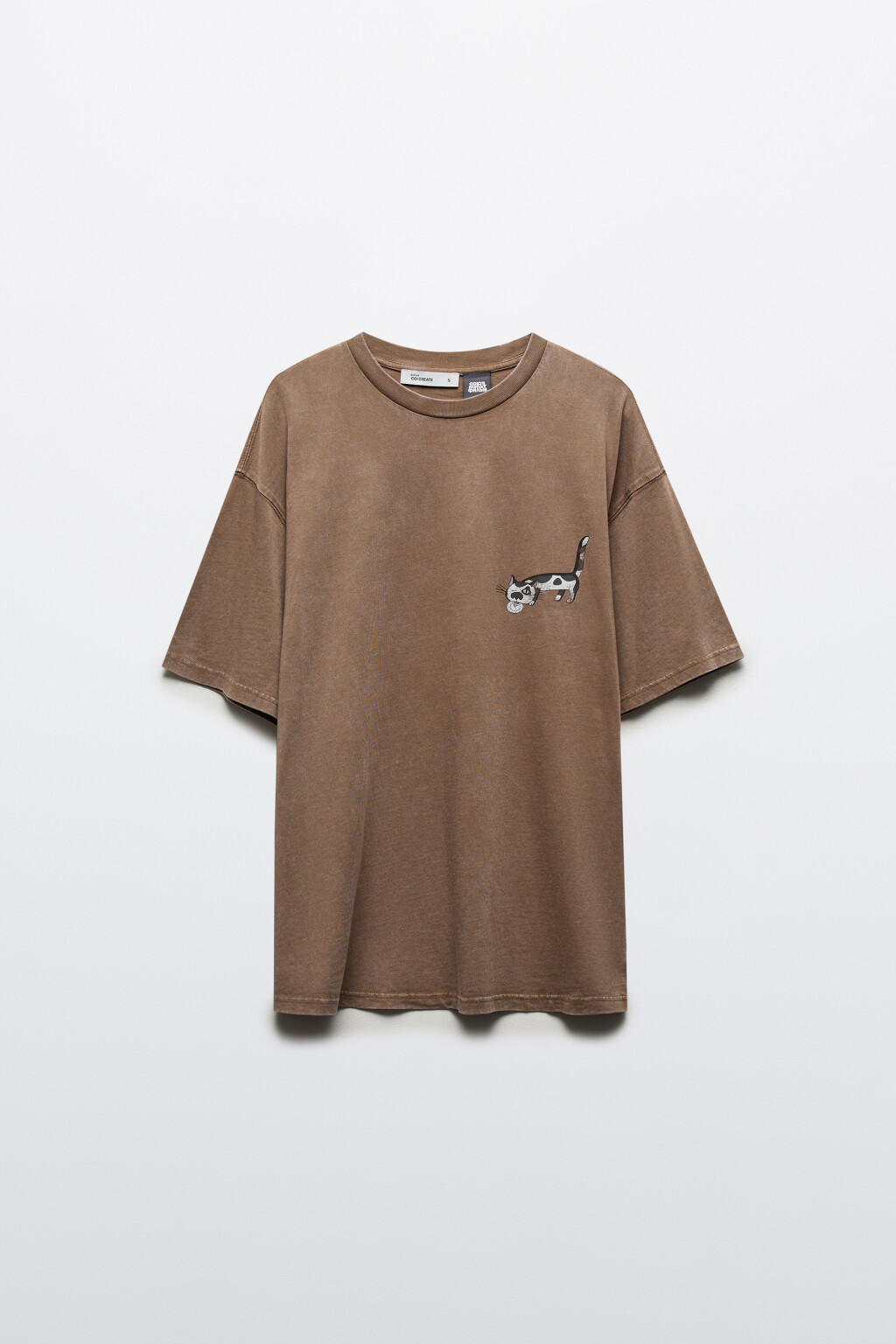 Футболка унисекс вареная с принтом - цвет бежевый - 9