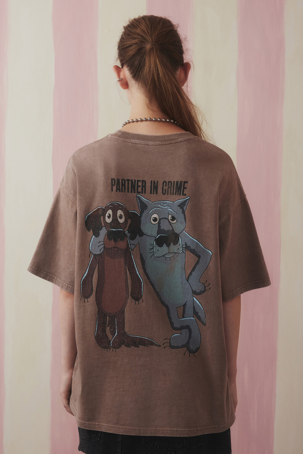 Футболка унисекс вареная с принтом - цвет бежевый - 4