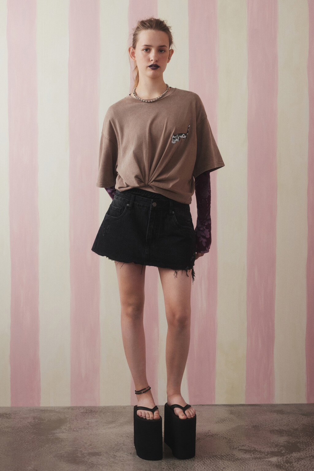 Футболка унисекс вареная с принтом - цвет бежевый - 5