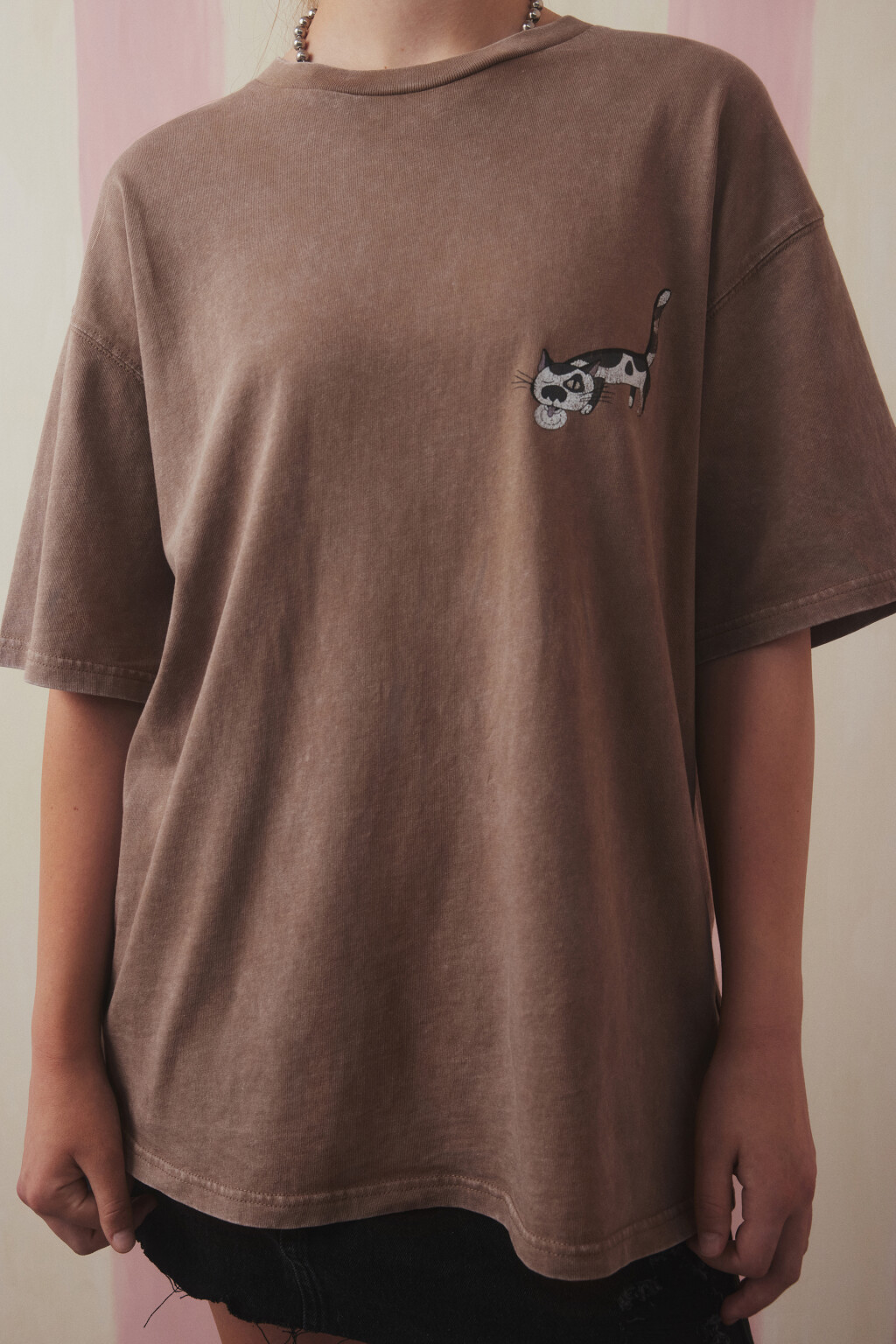 Футболка унисекс вареная с принтом - цвет бежевый - 6