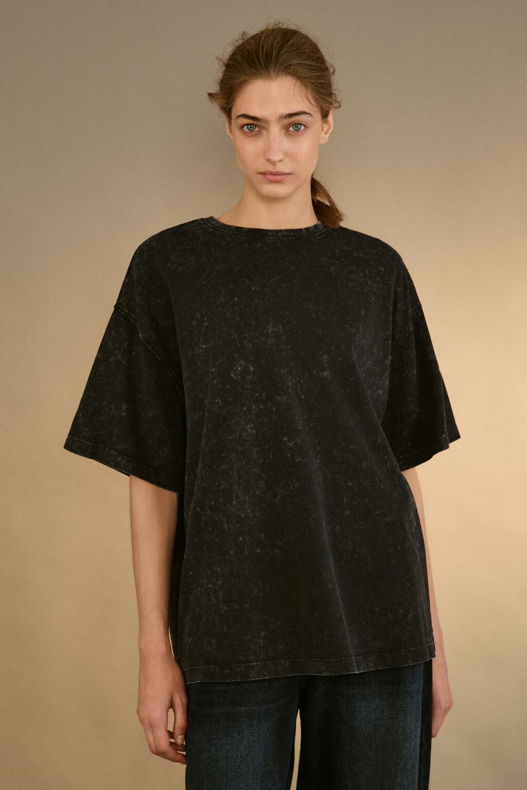 Футболка с вареным эффектом - цвет серый - 2