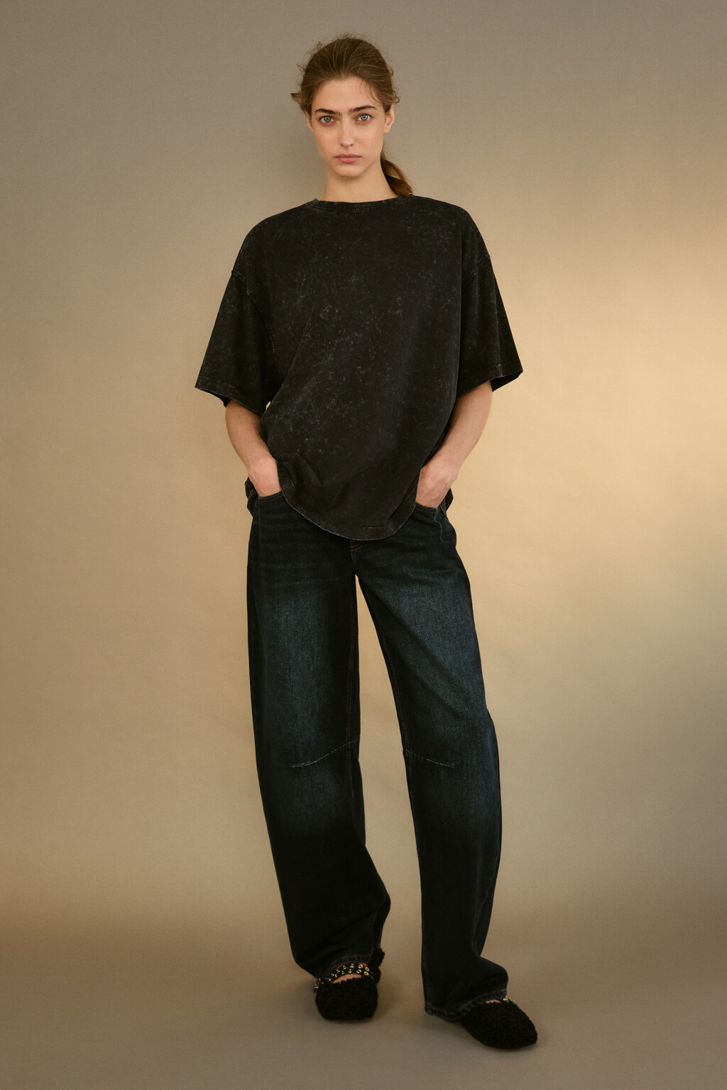 Футболка с вареным эффектом - цвет серый - 4