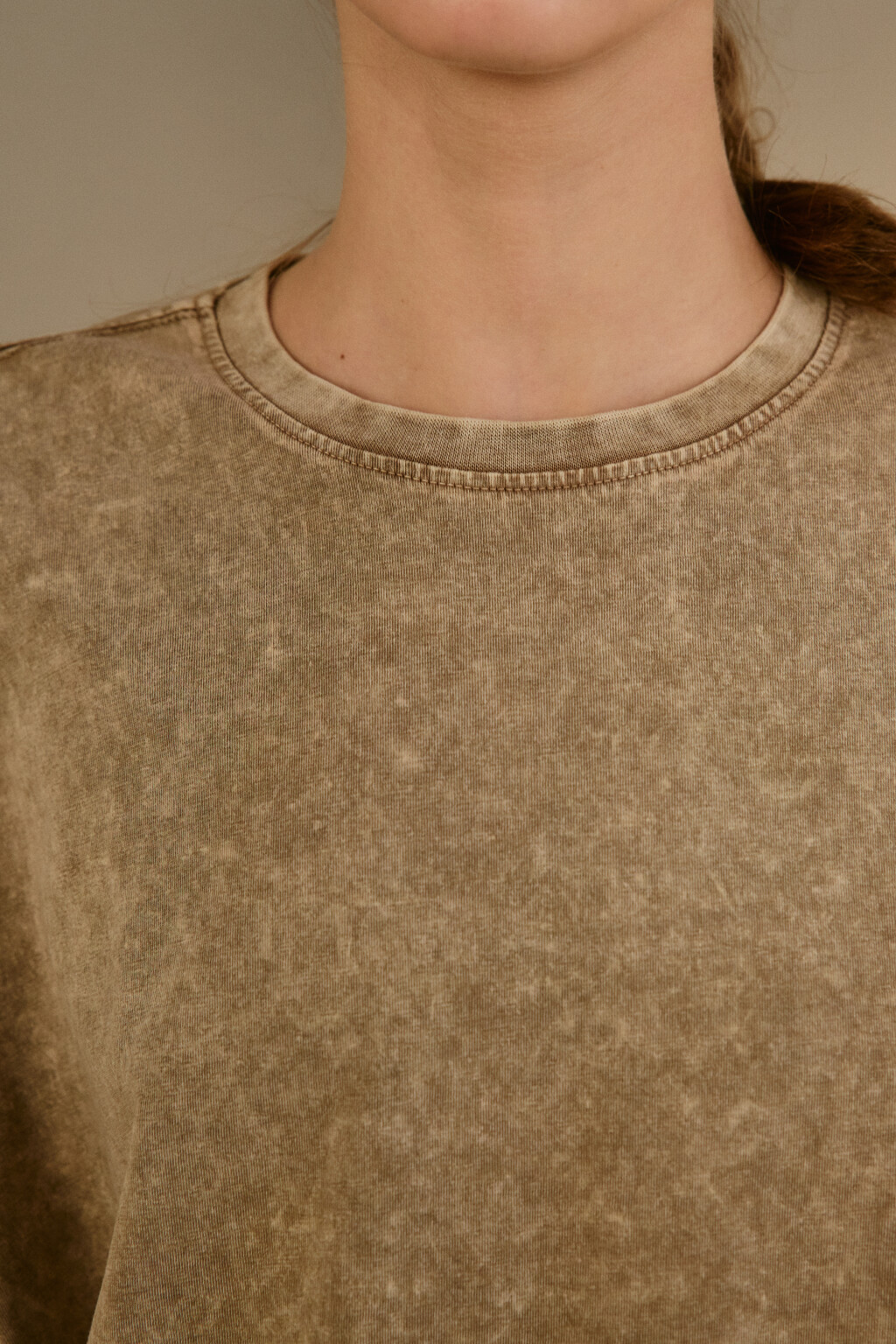 Футболка с вареным эффектом - цвет бежевый - 5