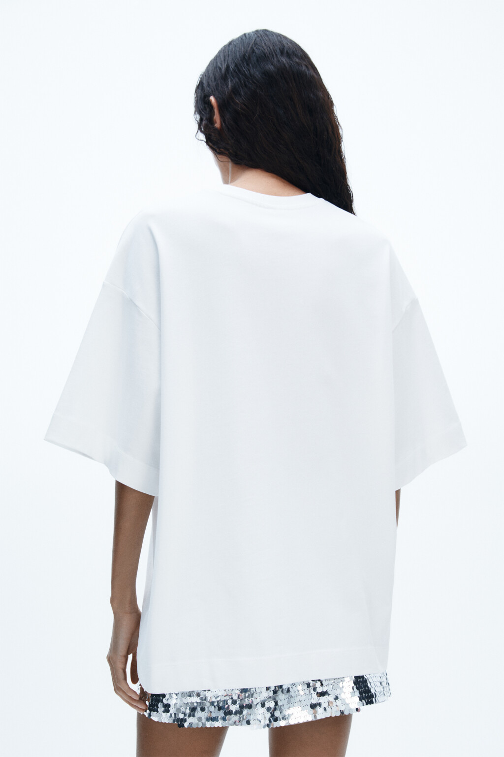 Футболка oversize плотная с принтом - цвет белый - 4