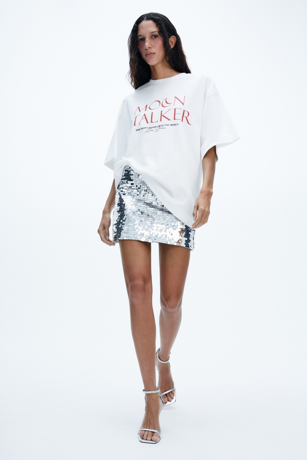 Футболка oversize плотная с принтом - цвет белый - 5