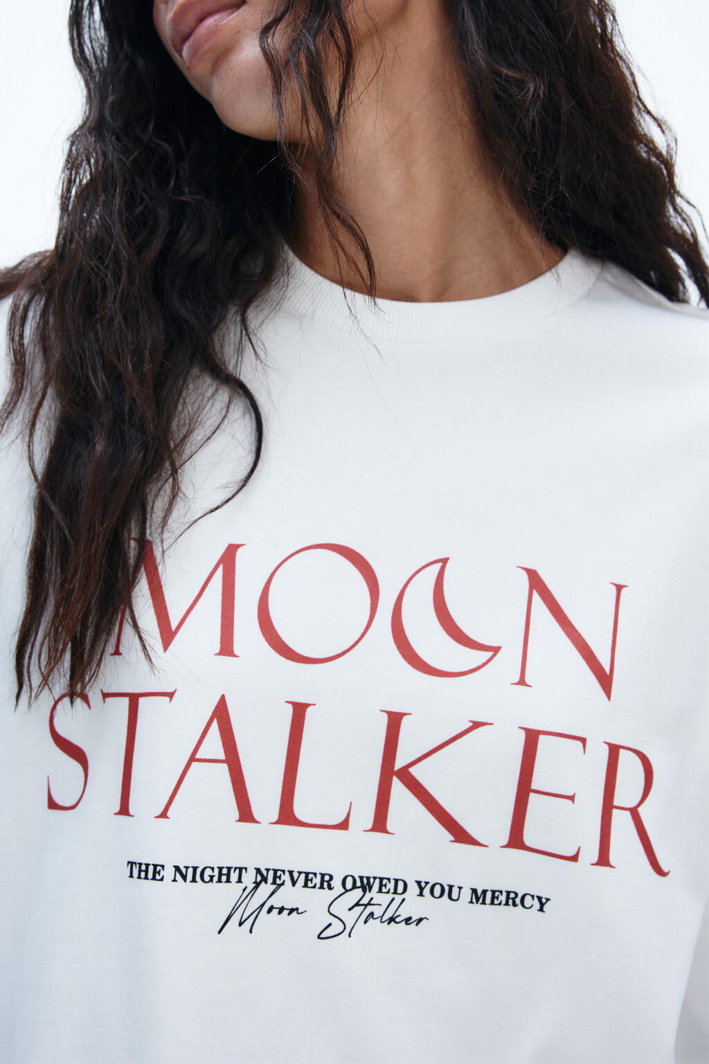 Футболка oversize плотная с принтом - цвет белый - 6