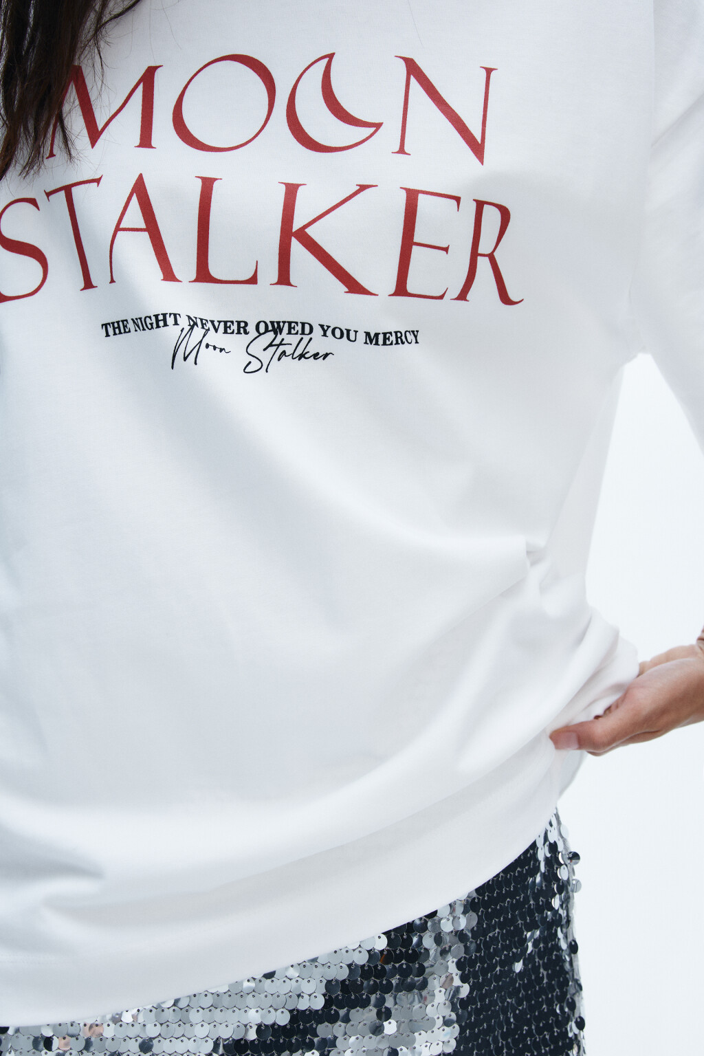 Футболка oversize плотная с принтом - цвет белый - 7