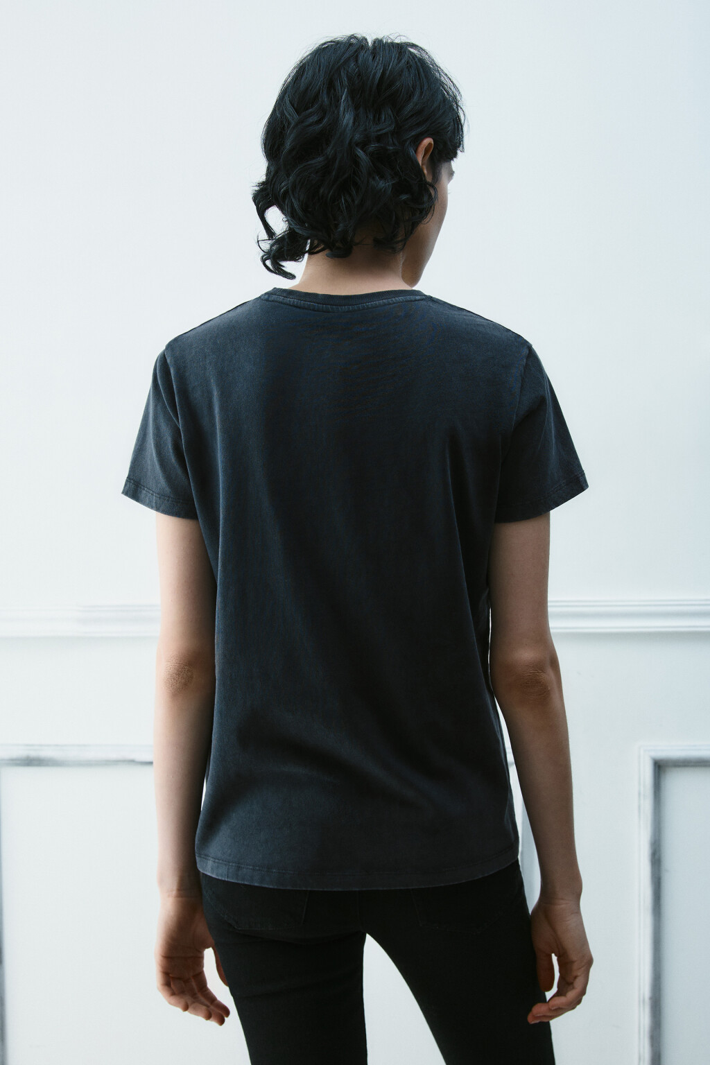 Футболка вареная с принтом - цвет черный - 3