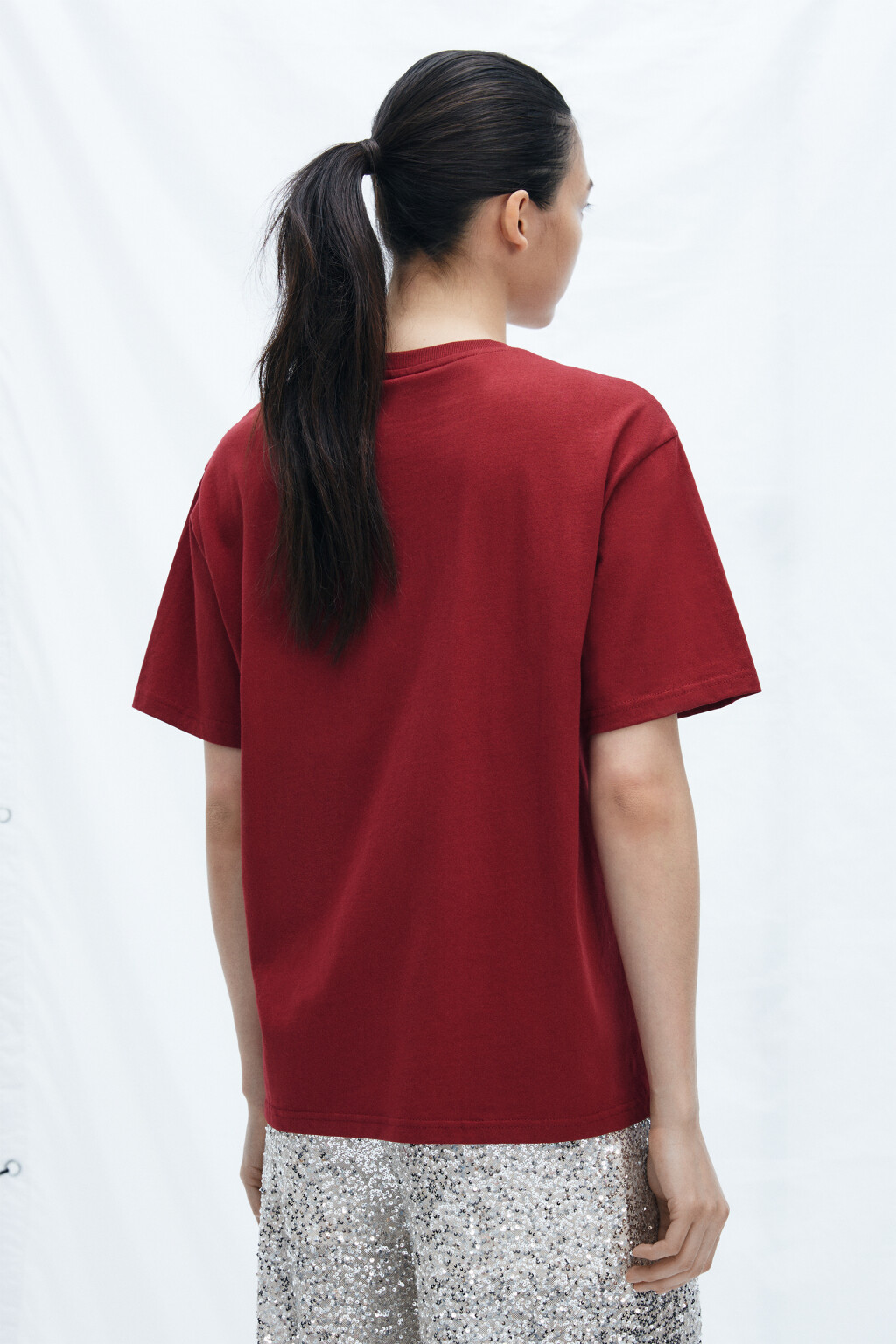 Футболка новогодняя с надписью - цвет бордовый - 3