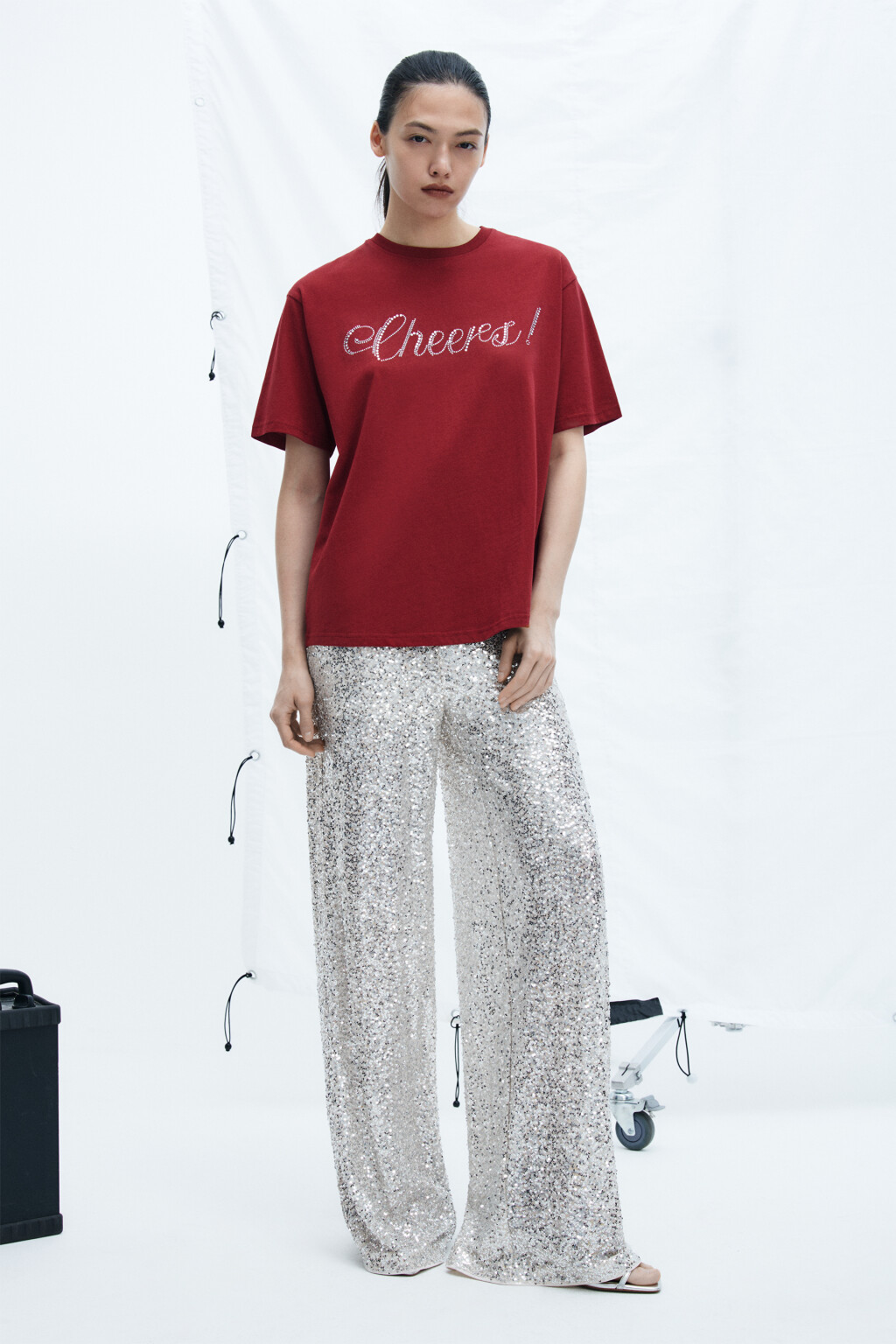 Футболка новогодняя с надписью - цвет бордовый - 4