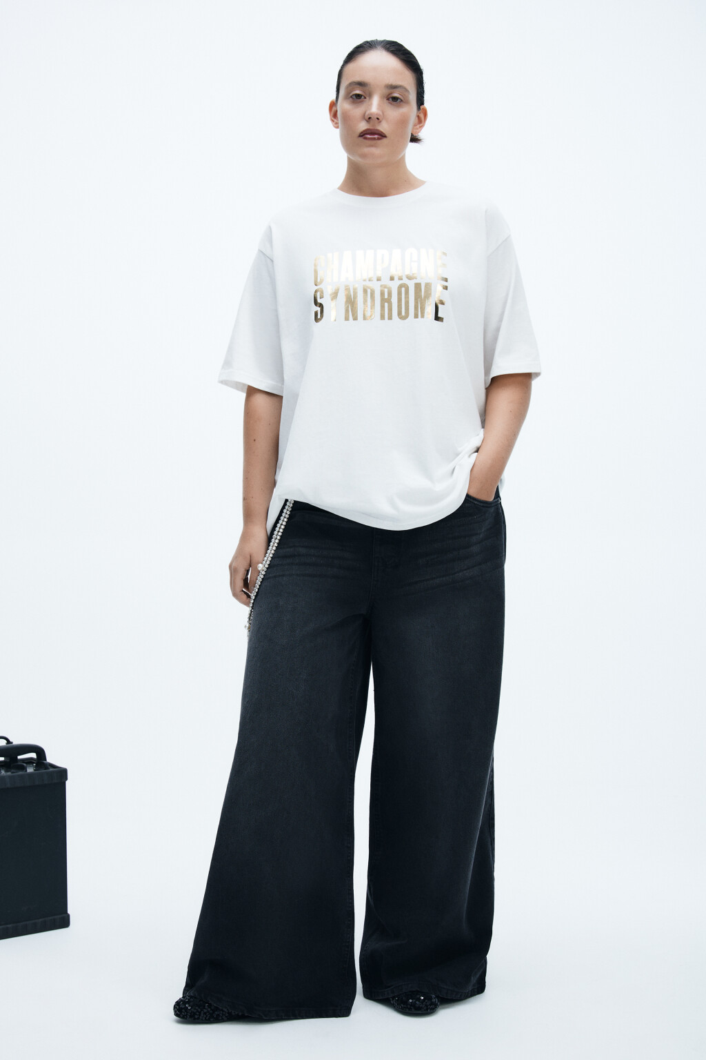 Футболка новогодняя с надписью - цвет белый - 4