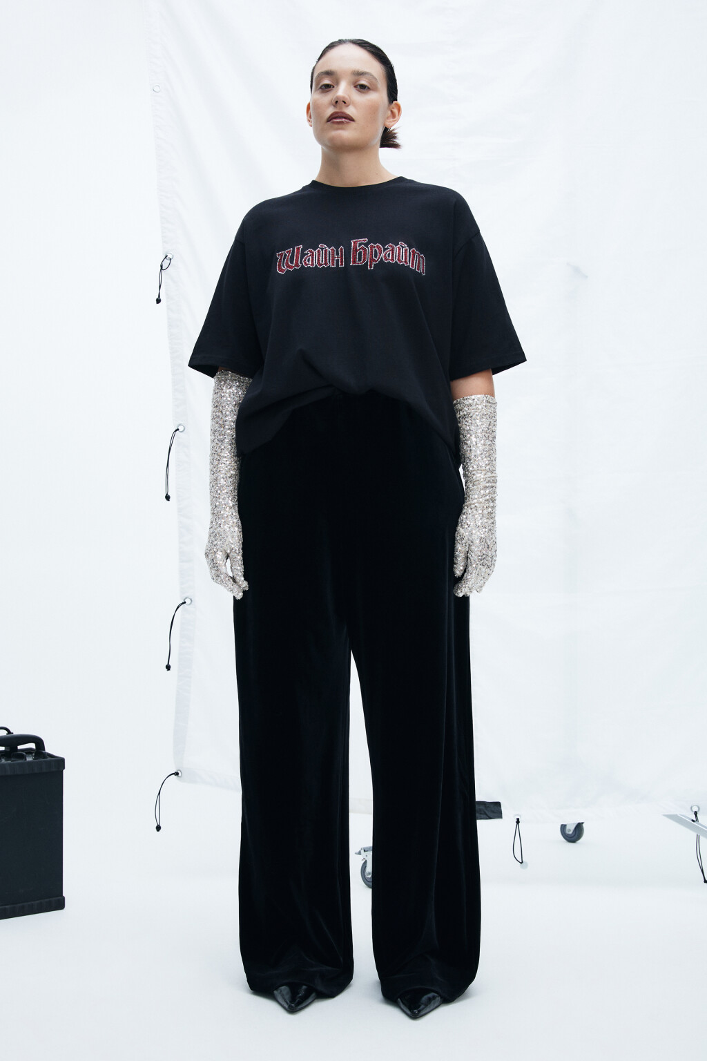 Футболка новогодняя с надписью - цвет черный - 4