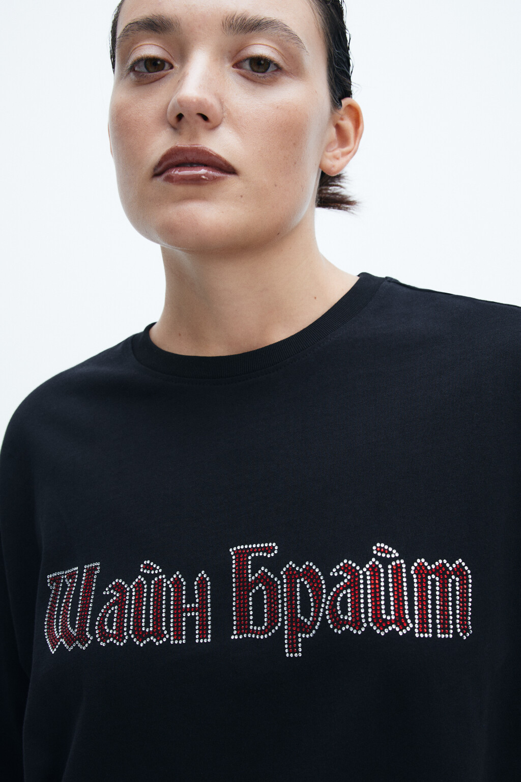 Футболка новогодняя с надписью - цвет черный - 5