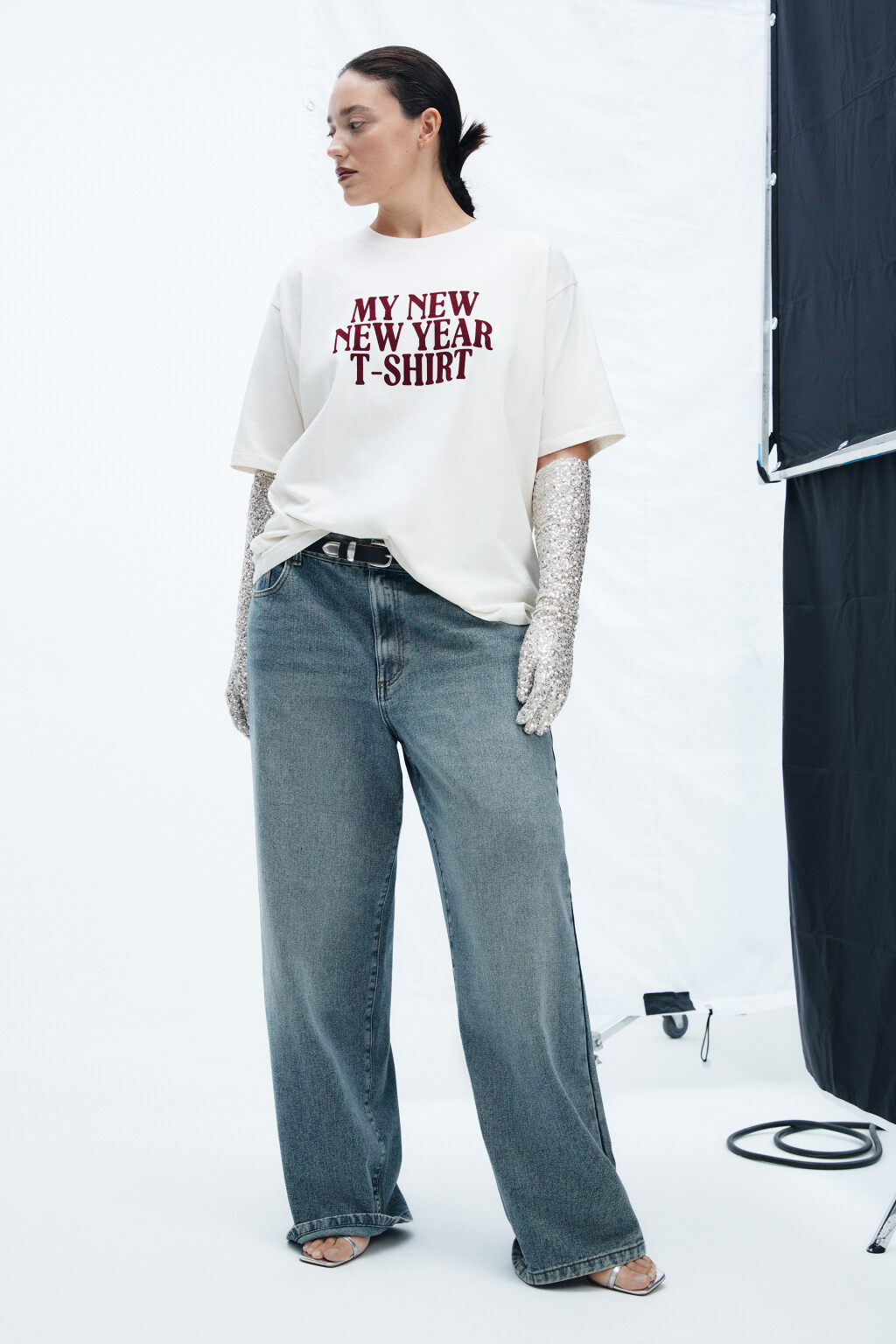 Футболка новогодняя с надписью - цвет бежевый - 4