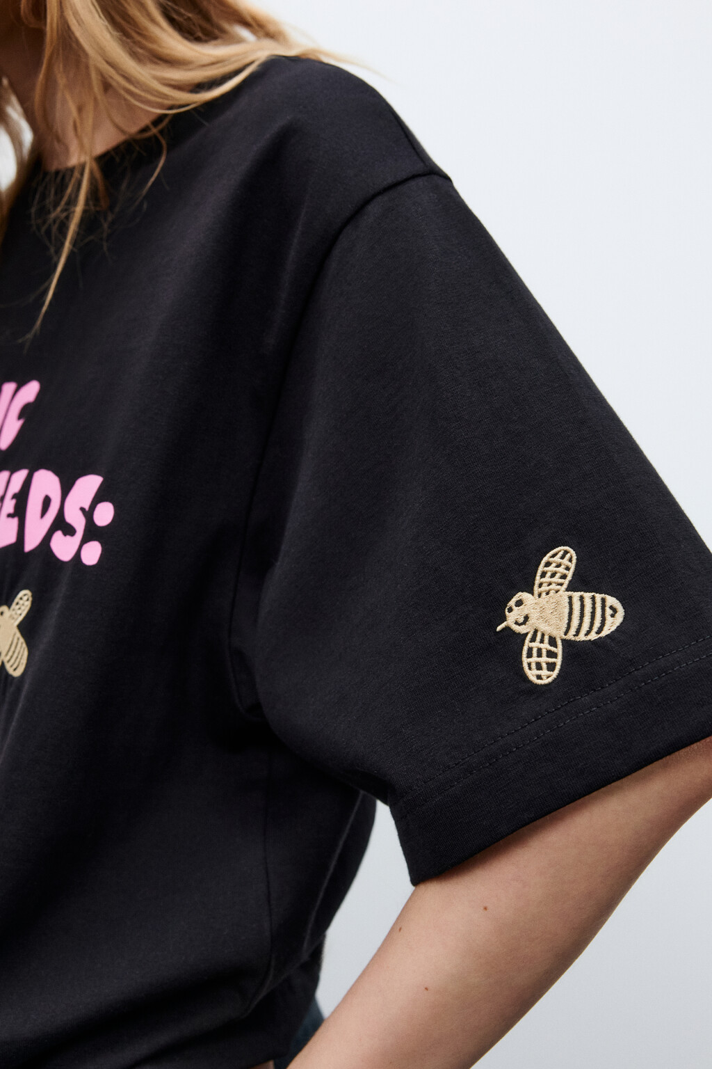 Футболка свободная с принтом - цвет черный - 7