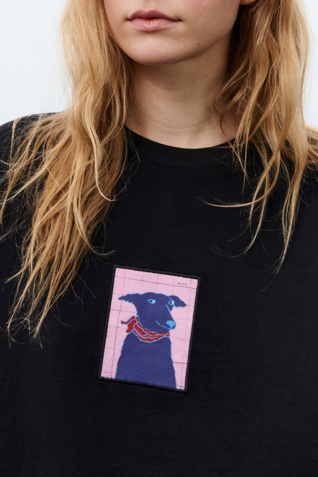 Футболка свободная с принтом - цвет черный - 7